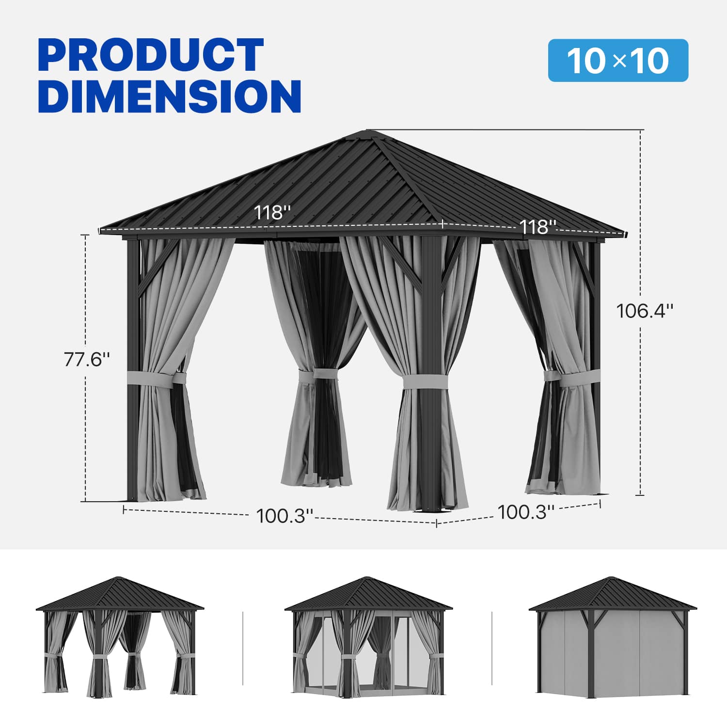 Sunmthink GBSM23G38 Wood-Resin-Gazebos - View #5