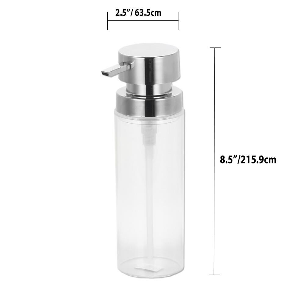 24 oz Pet Plastic Refillable Wide-Mouth Pump Bottle Dispenser for Shower and Household Liquids - Set of 4 Frosted Clear