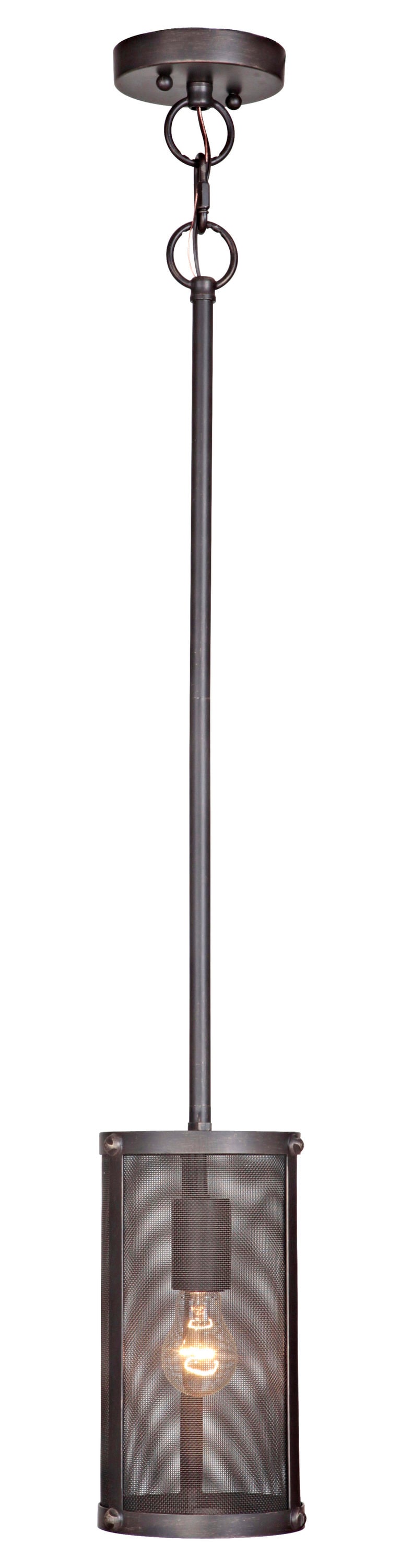 Craftmade 37191-MBKG Blacksmith 1 -Light Matte black gilded Transitional Cylinder Medium Hanging Pendant light