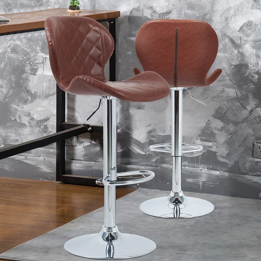 Tan leather discount breakfast bar stools