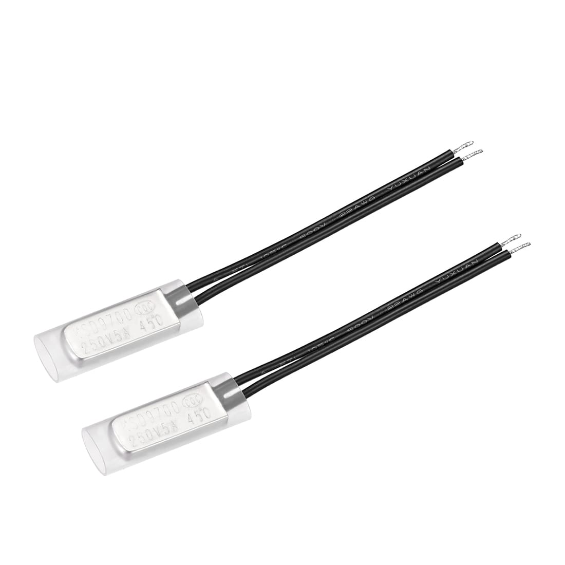 Unique Bargains KSD9700 Thermostat 45 Celsius Normally Close Temperature Switch Thermal Switch N.C 5A Metal Temperature Controller 2pcs #S26042000UX4342
