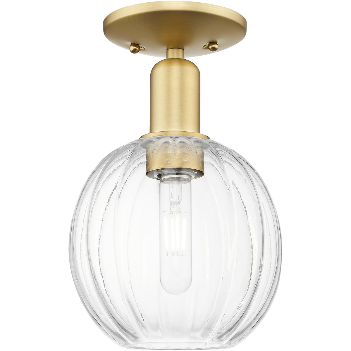 Innovations Lighting 2870269 716-1C-SG-G458-7CL Preston Semi-Flush Mount Satin Gold