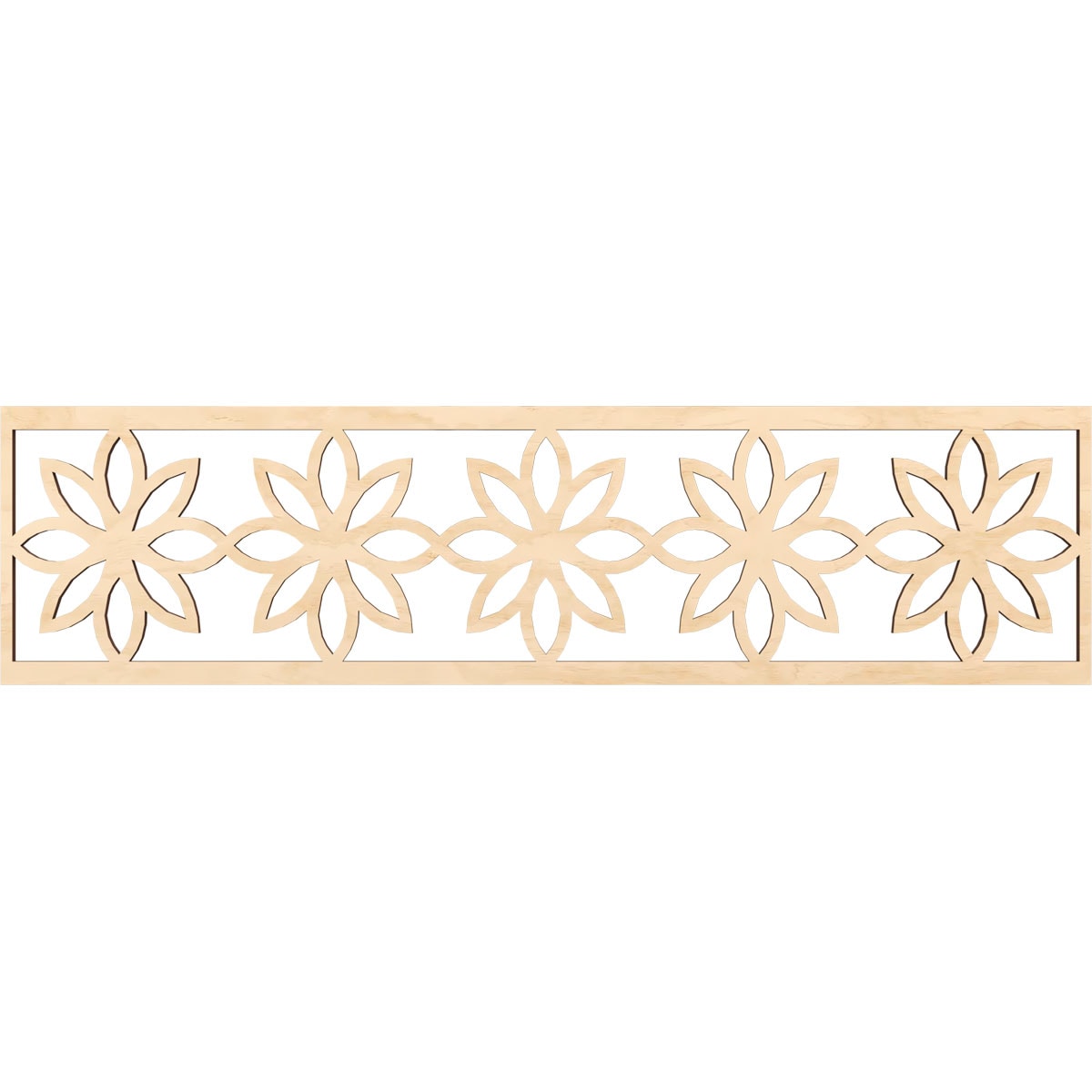 Ekena Millwork MLDB12X47DASBI Daisy Fretwork Flat Trim 12-in x 3.92-ft Birch Brown Unfinished 2156225 Pierced Wall Panel Moulding