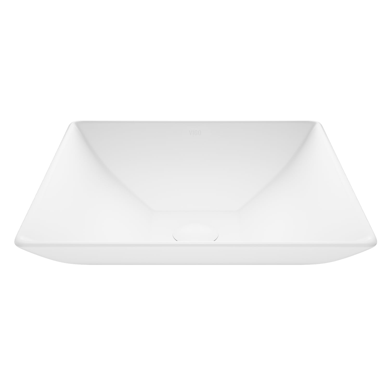 VIGO VG04004 Hibiscus Matte stone Vessel Square Modern Matte white Bathroom Sink ( 16-in x 16-in )