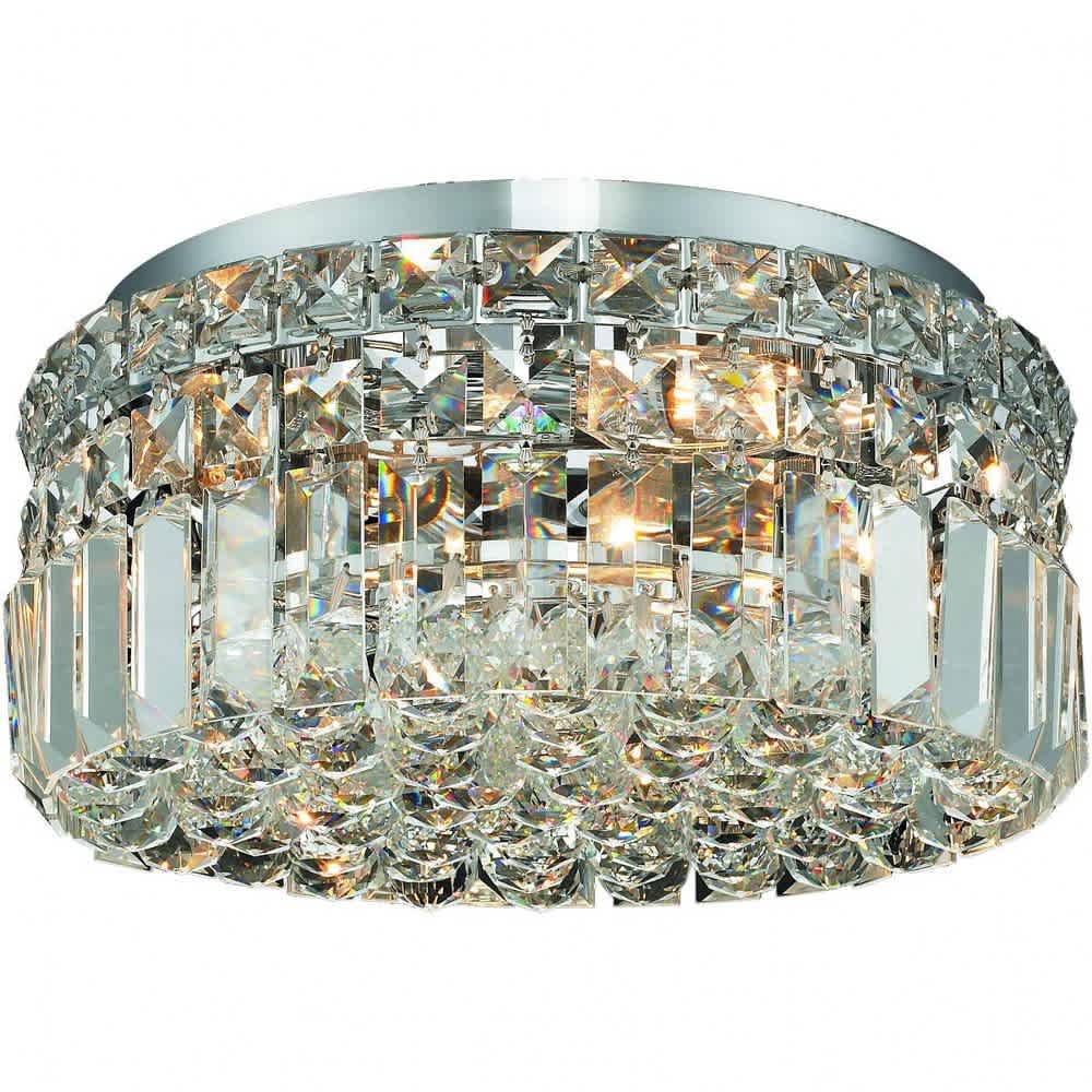 Elegant Lighting A-EL-V2030F12C/RC Maxime 4 - Light Chrome Steel Flush Mount Light
