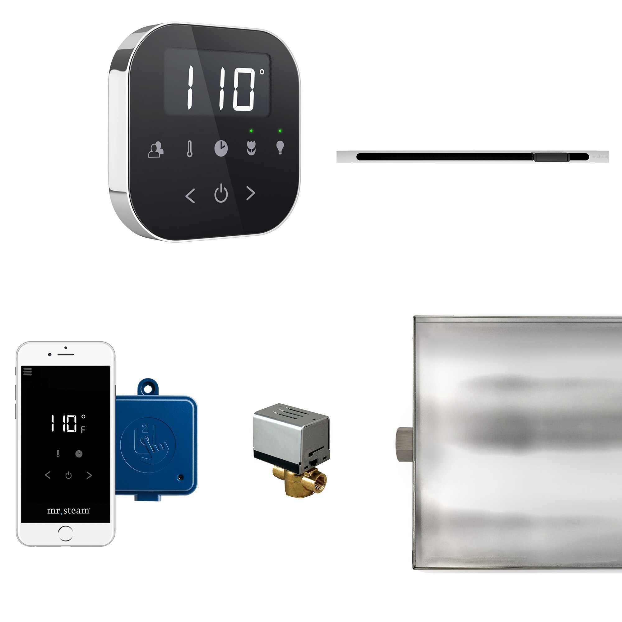Mr. Steam ABTLRLBKPC 120-Watt Black Polished Chrome Steam generator control kit