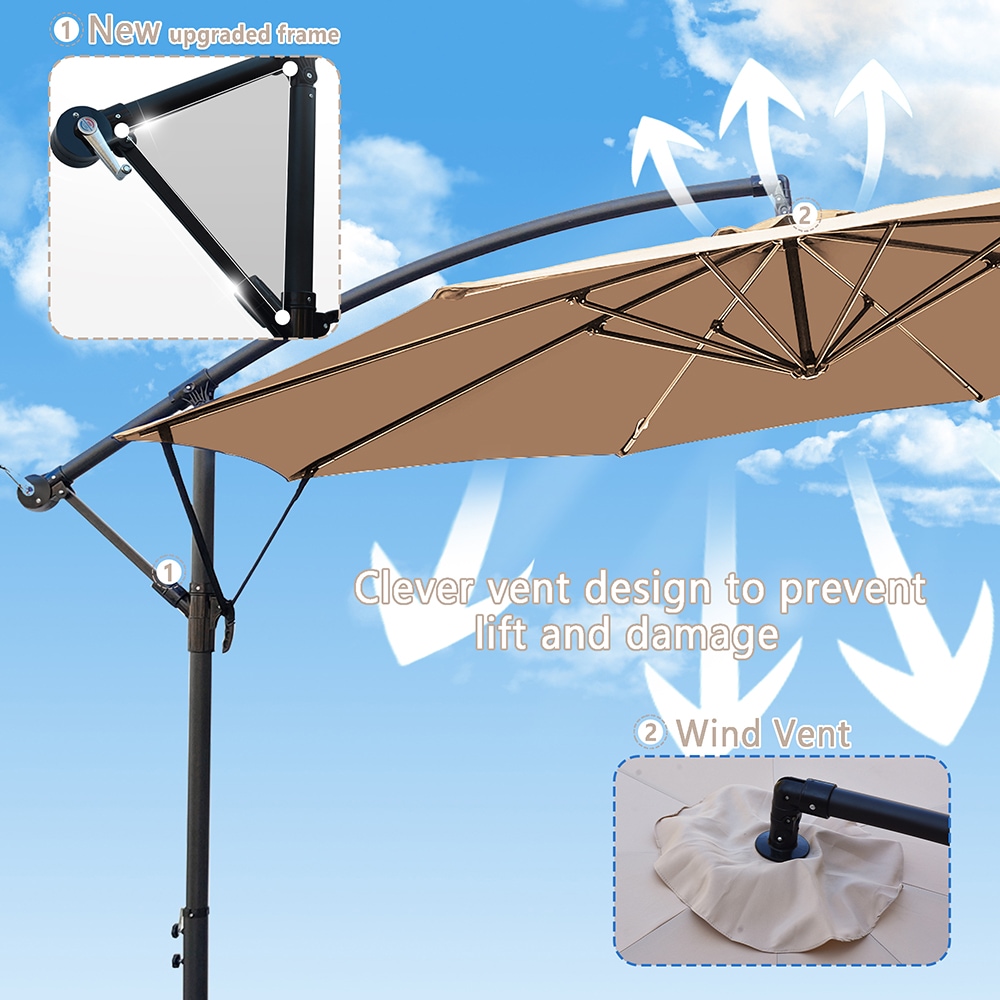 Sunrinx 12-ft Cantilever Patio Umbrella In The Patio Umbrellas ...