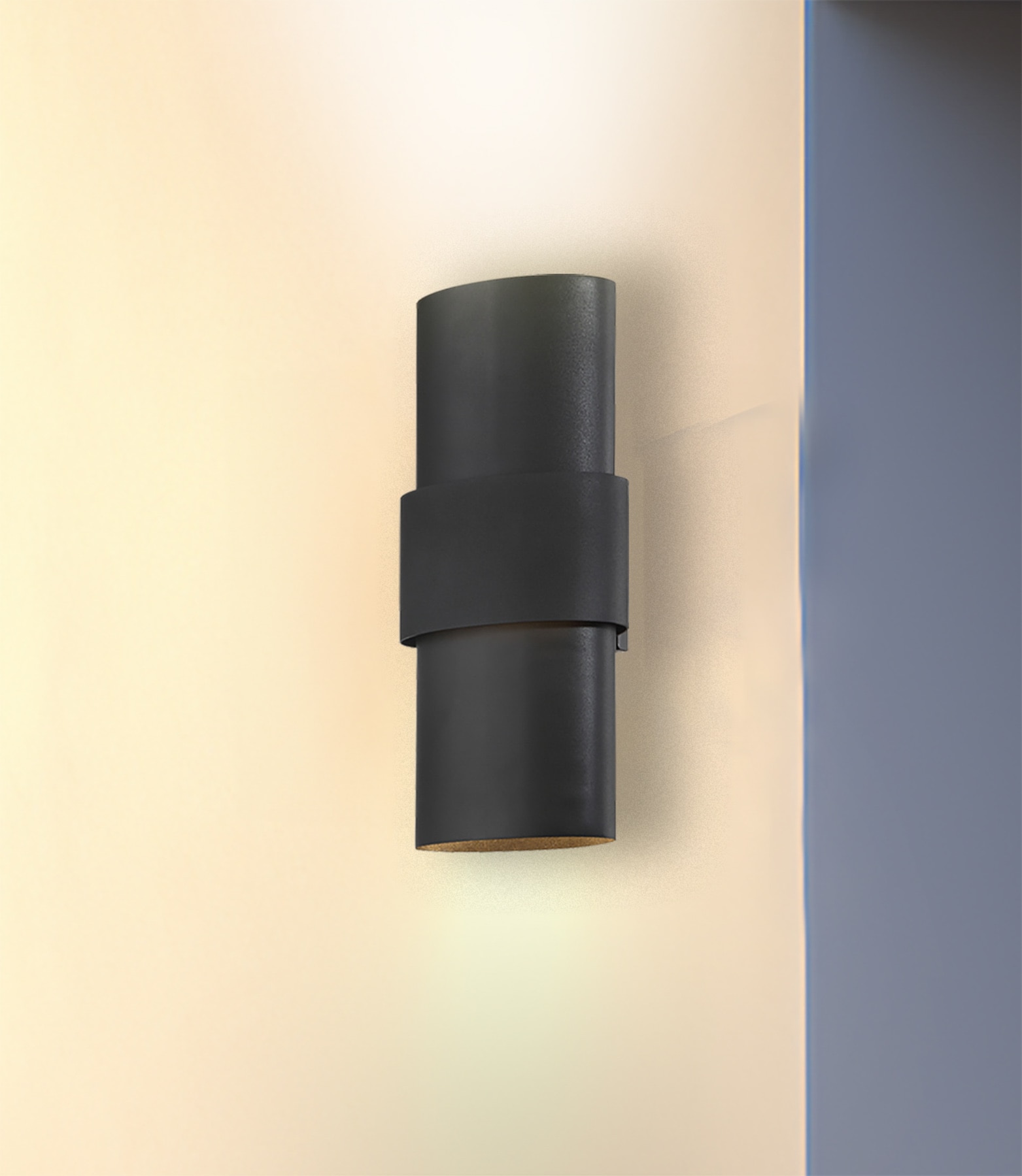 The Great Outdoors 8832-66-L Ladner Lane 17-in H Matte Black Hardwired Integrated LED Outdoor Wall Light
