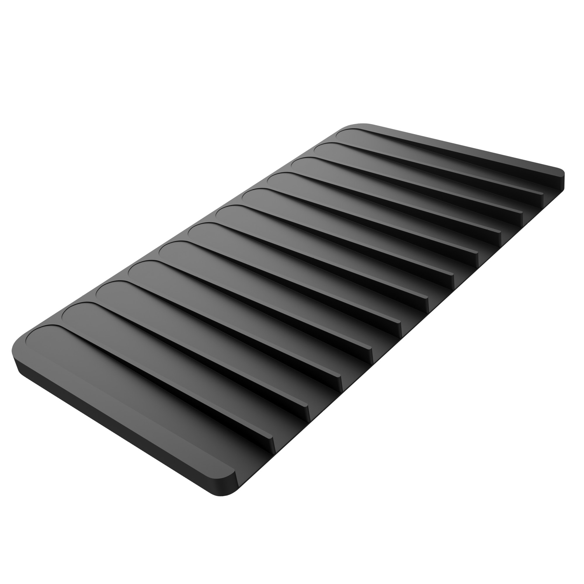 Silicone Sink Mat 24.8 inchx 13 inch Kitchen Sink Protector Grid Accessory with Center Drain Non-Slip Foldable Sink Mat for Bottom of Farmhouse