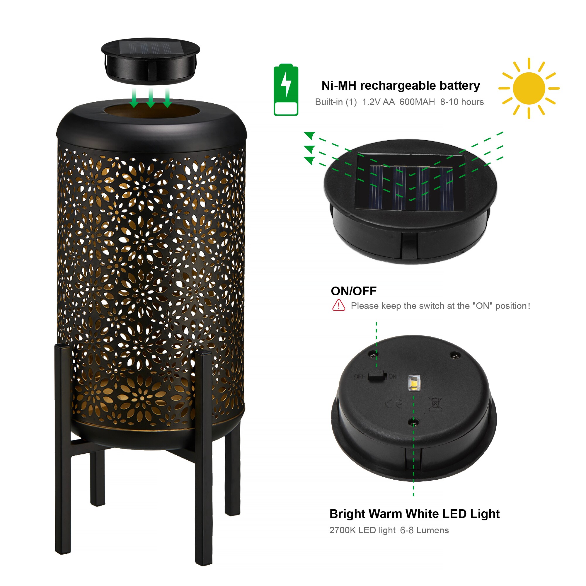 Glitzhome 2023300078 Outdoor-Decorative-Lanterns - View #8