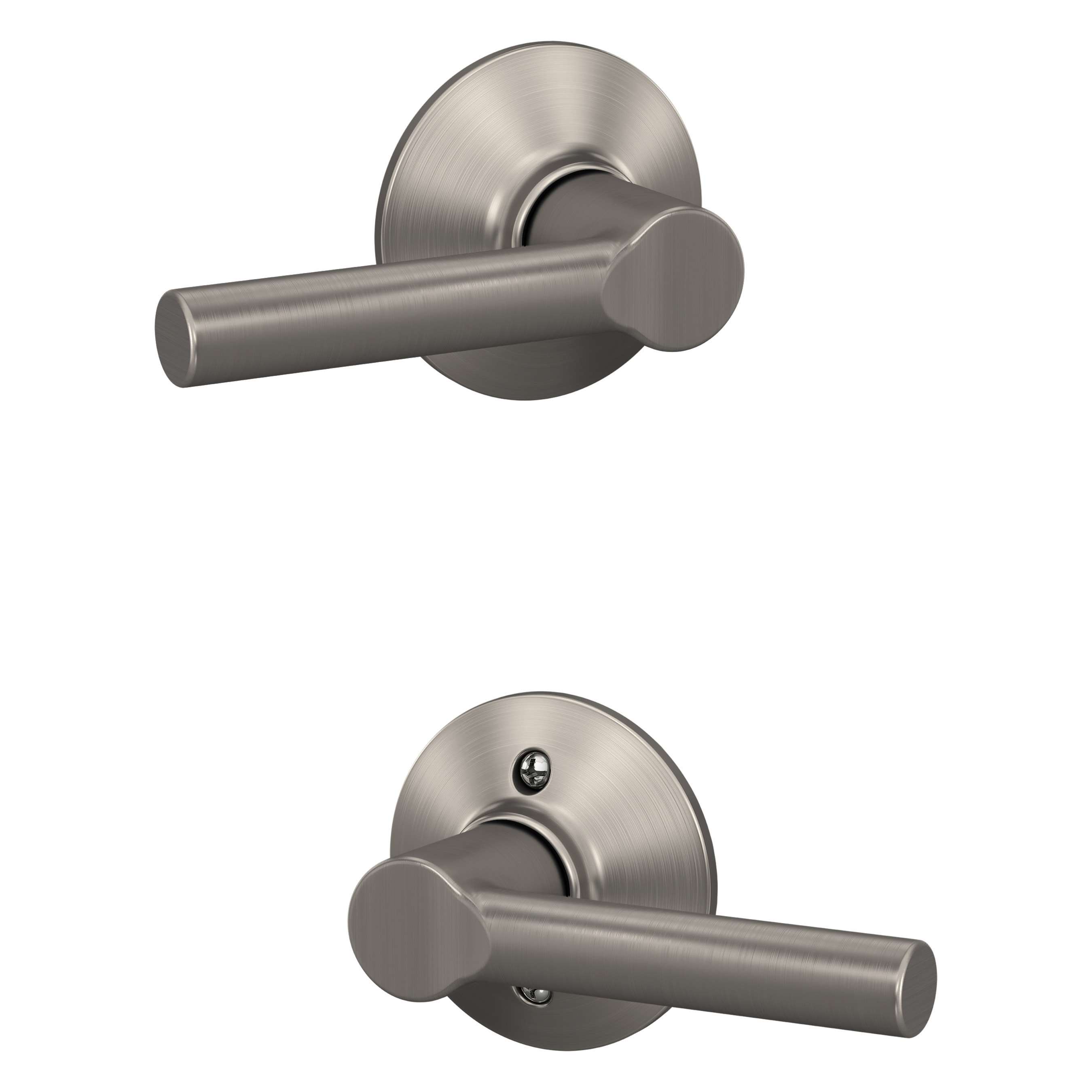 Schlage F10 BRW 619 Broadway Satin Nickel Interior Hall/Closet Passage Door Handle