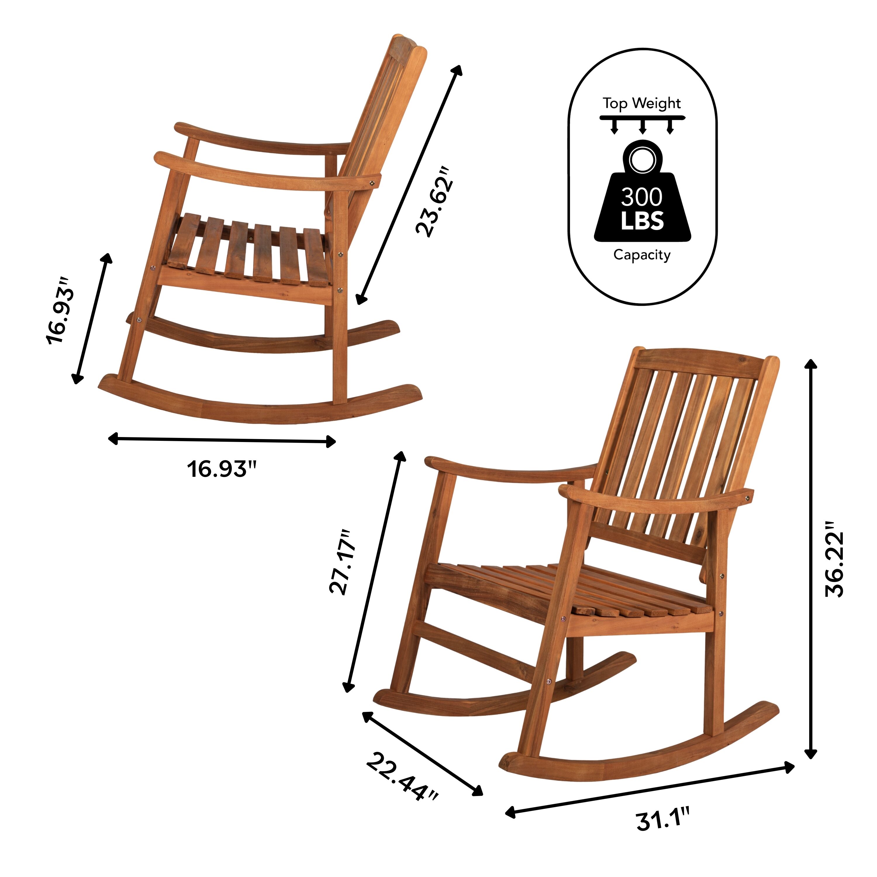 400 lb discount capacity rocking chair