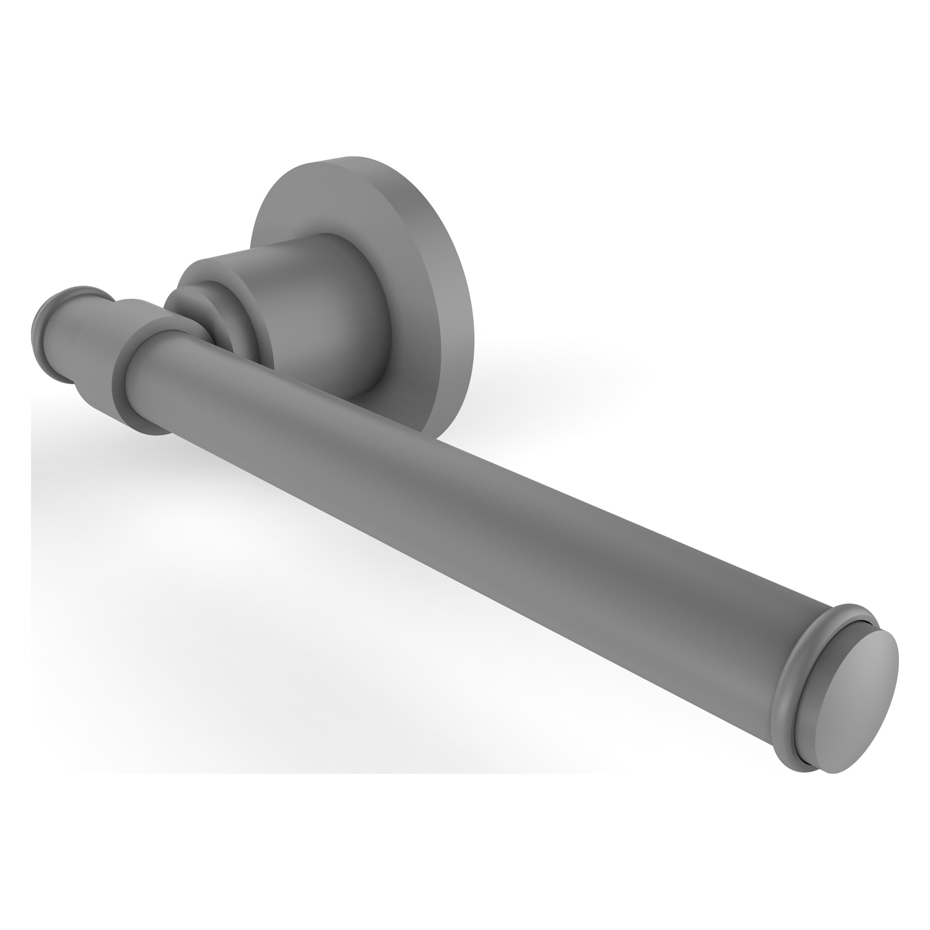 Allied Brass WS-24E-GYM Washington Square Matte Gray Wall mount Single post Toilet Paper Holder 1 -Rolls with Storage