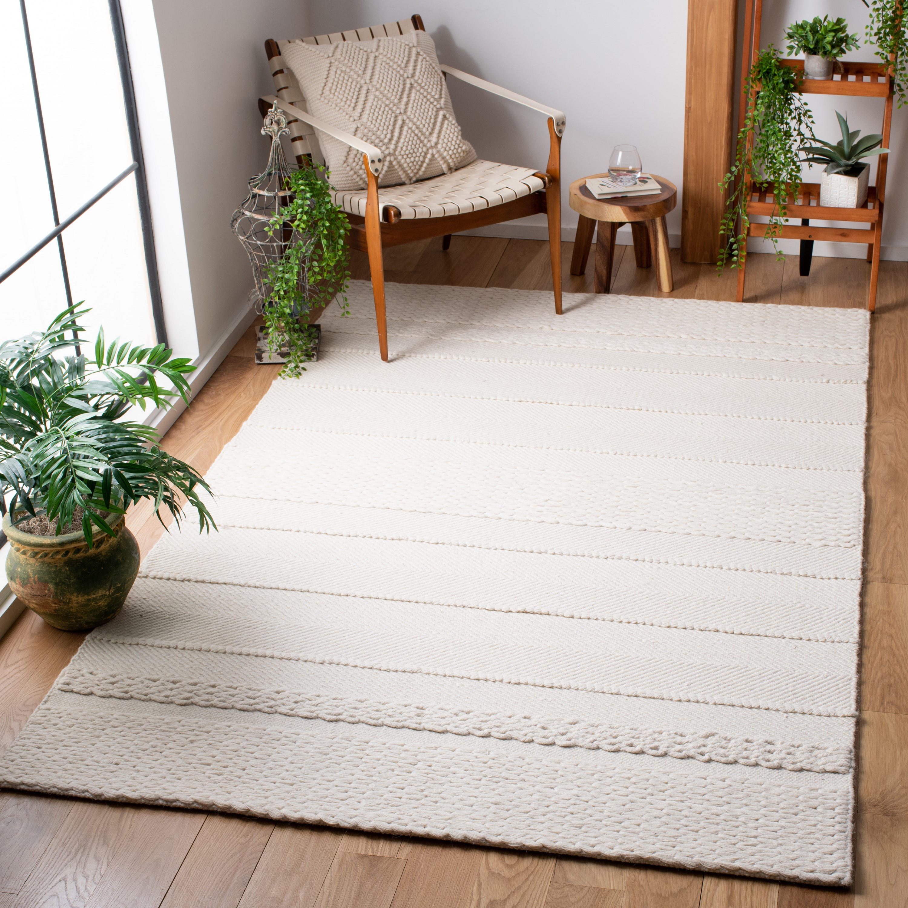 Safavieh Natura 8 X 8 (ft) Wool Silver/Ivory Square Indoor