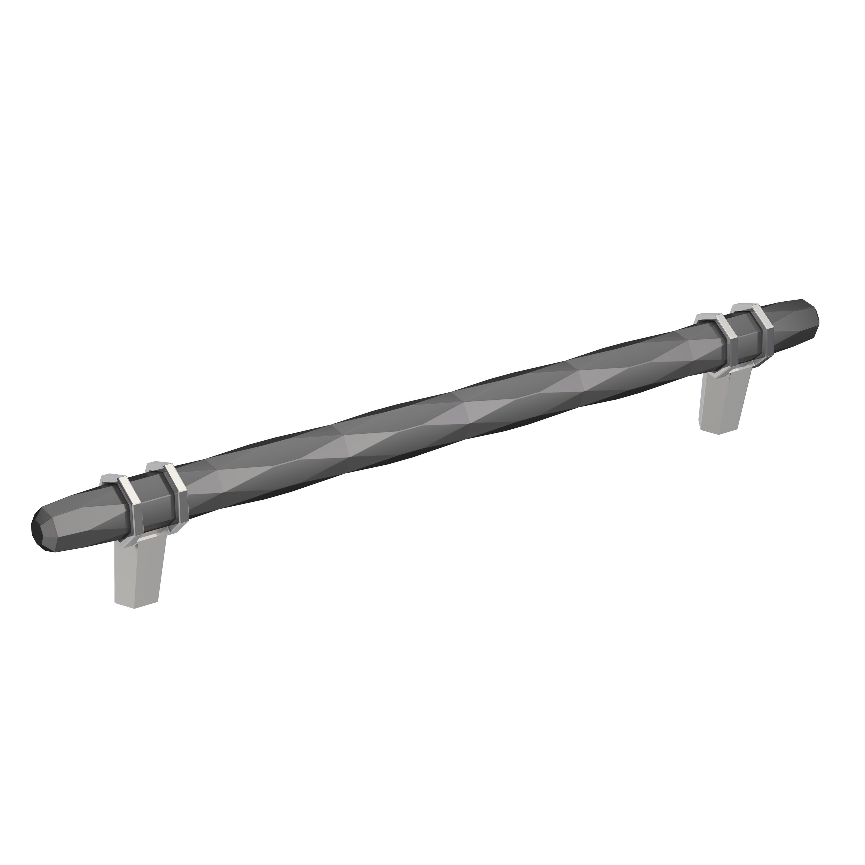 Amerock BP36663BCR26 London 8-in , 203mm Center to Center Black Chrome/Polished Chrome Cylindrical Bar