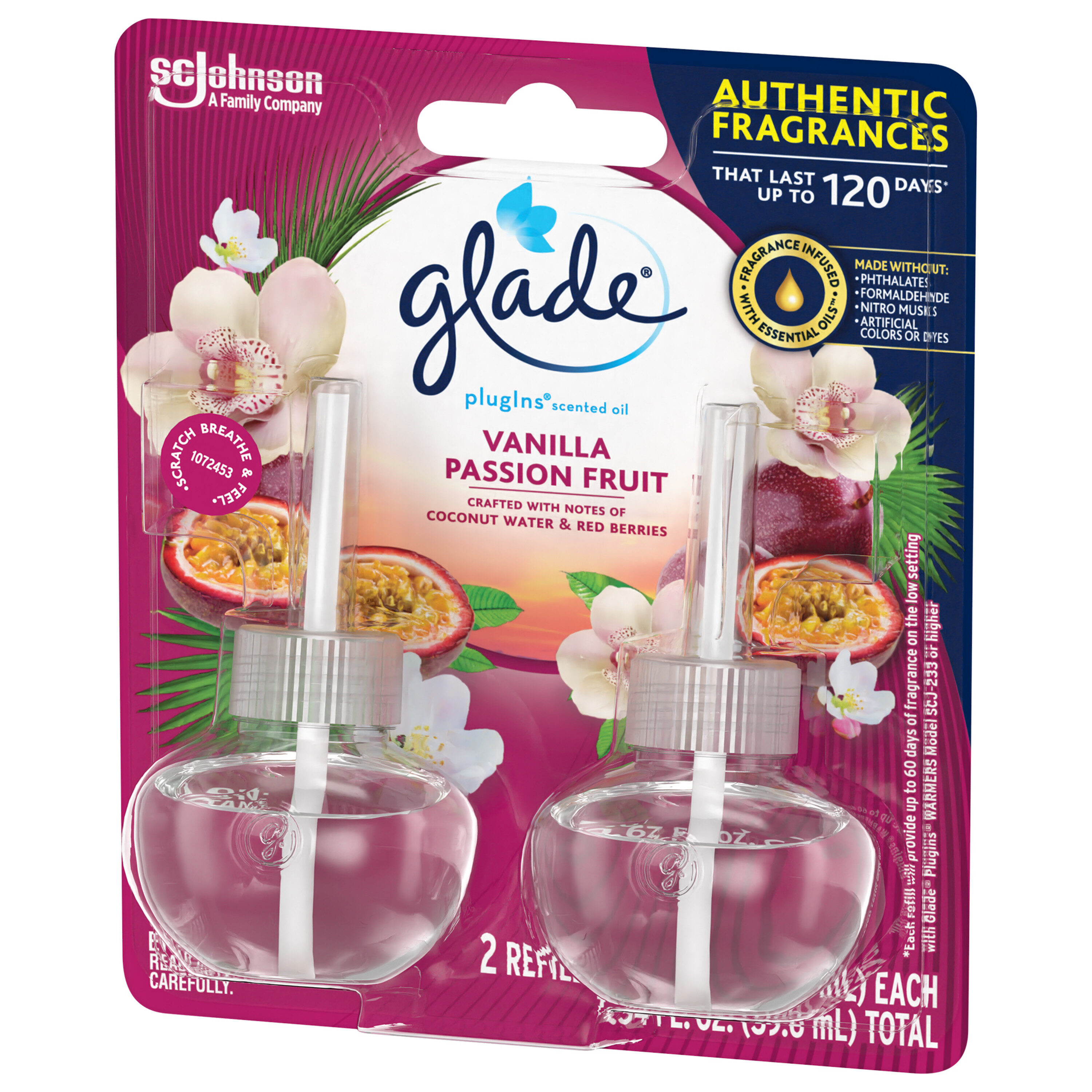 Glade 0.67-fl oz Vanilla Passion Fruit Refill Air Freshener (2-Pack) in ...