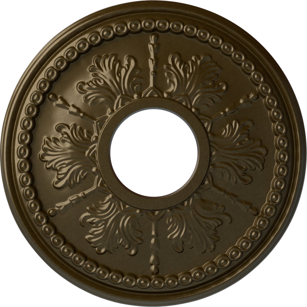 Ekena Millwork CM13TIBRS Tirana 13.875-in W x 13.875-in L Painted Brass Polyurethane Whole Ceiling Medallion
