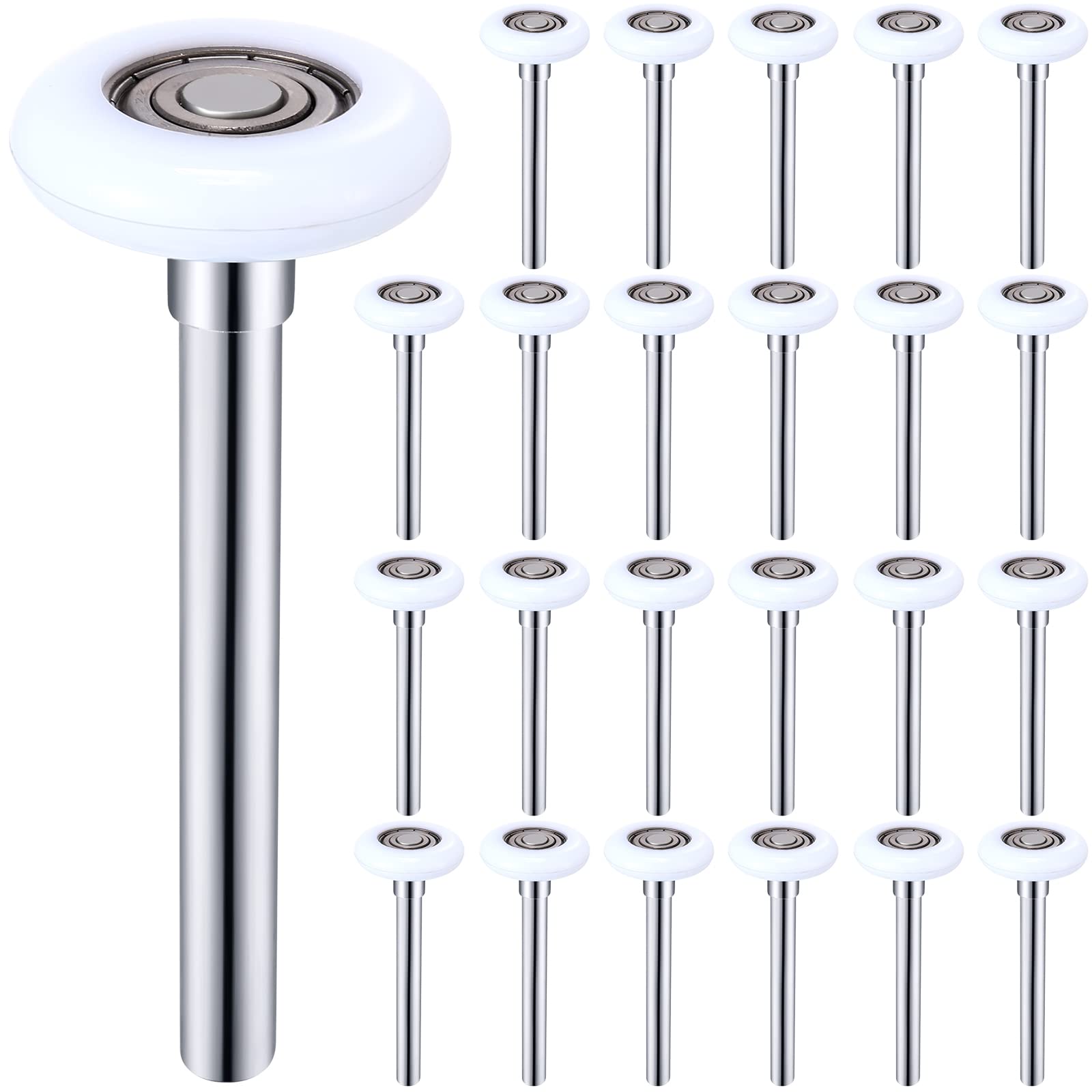 Aoibox  24 Pack White Nylon Garage Door Rollers for 2 in Track with 4 7 in Stem 6200ZZ Double Sealed Bearings