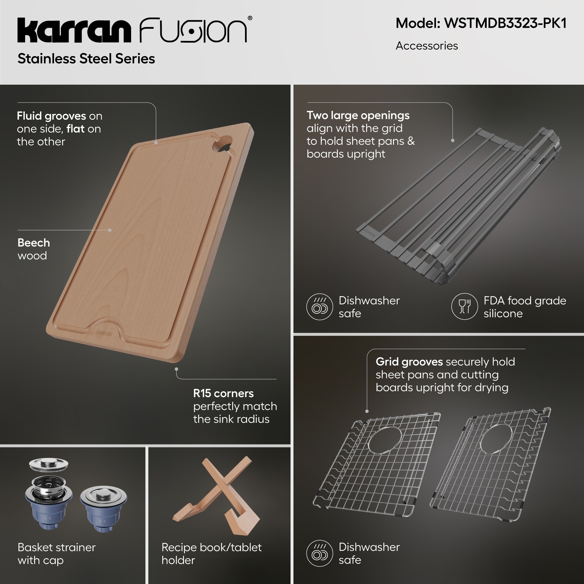 Karran WSTMDB3323-PK1 Kitchen-Sinks - View #5