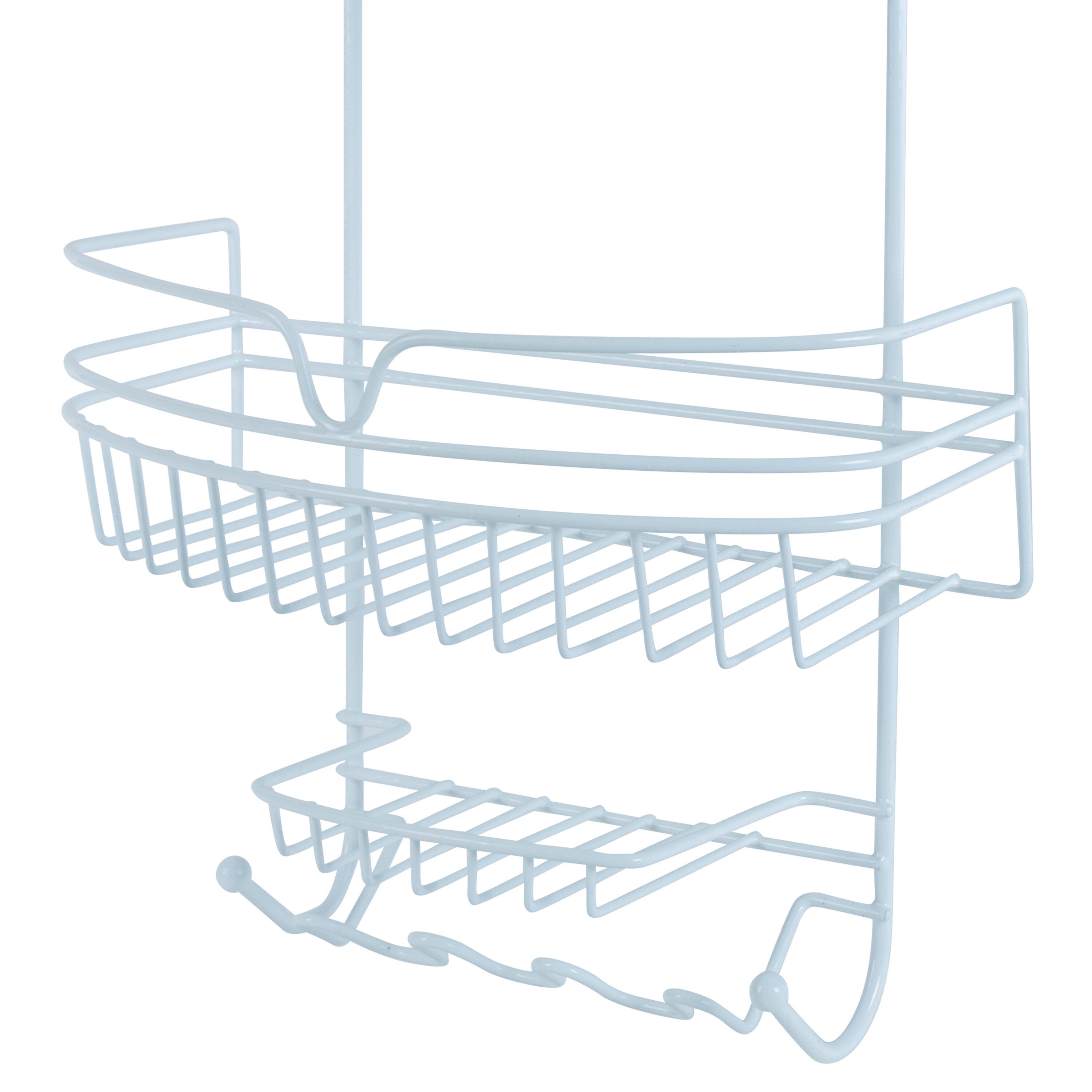 Bath Bliss Gray Plastic 2-Shelf Over The Showerhead Hanging Shower Caddy  4.53-in x 11.02-in x 20.87-in in the Bathtub & Shower Caddies department at