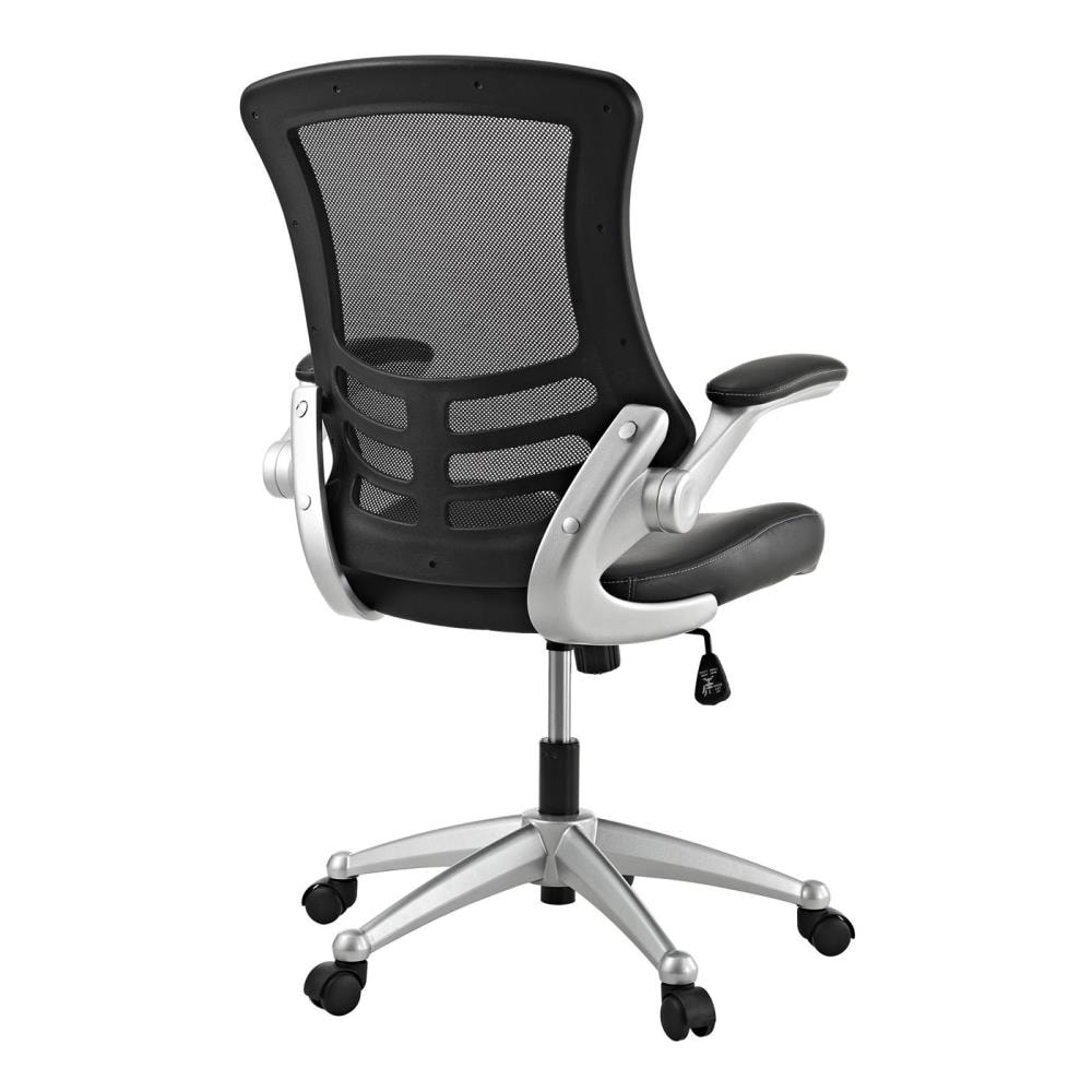 Modway Black Contemporary Ergonomic Adjustable Height Swivel Faux ...