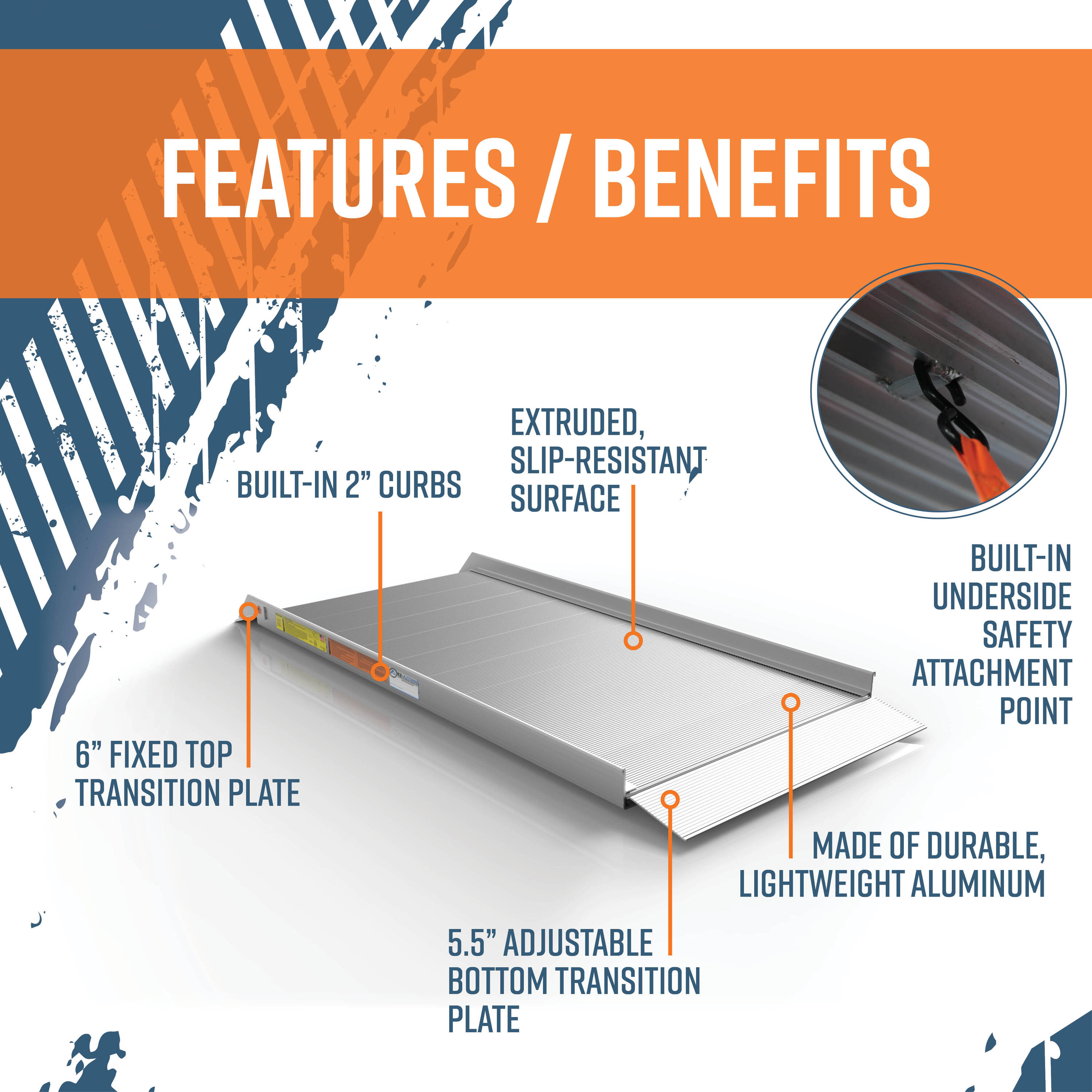 EZ-ACCESS 2.63-ft x 6-ft 1200 Lbs. Capacity Loading Ramp TRAVERSE WR06 Sansujyuku sansujyuku.com