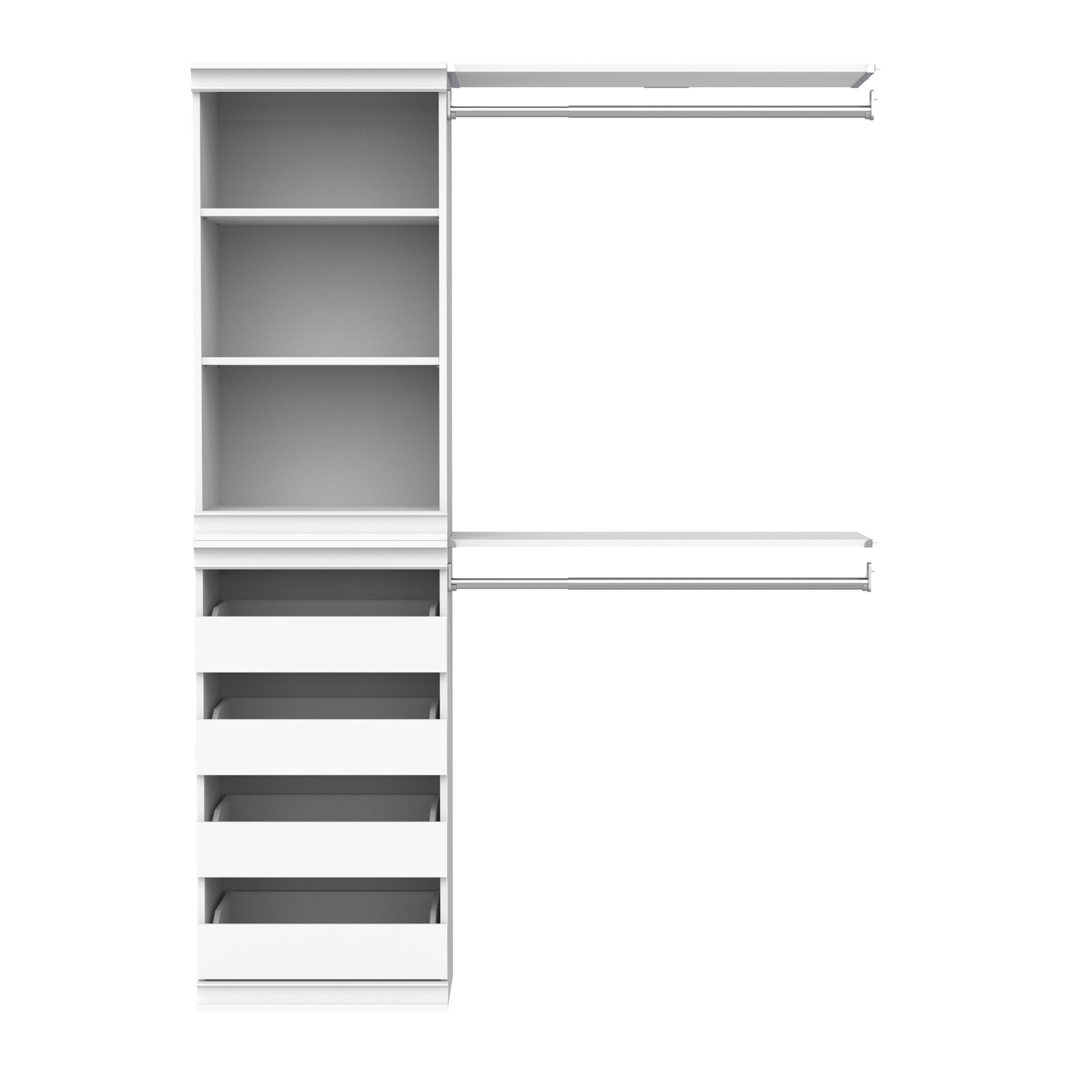 ClosetMaid Modular Storage 4.78-ft to 4.78-ft W x 6.7-ft H White Solid ...