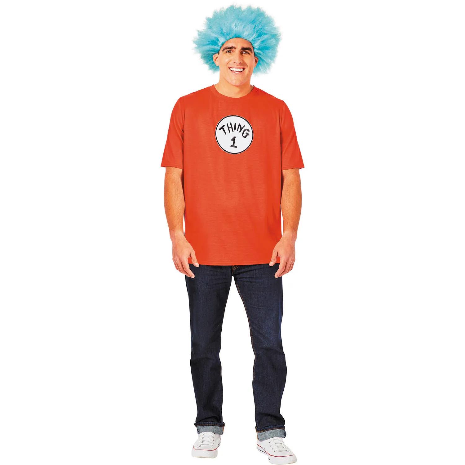 Inspirit Designs Dr. Seuss Adults General Sizing Thing 1 T-Shirt Halloween  Costume Shirt - Red Small/Medium at Lowes.com