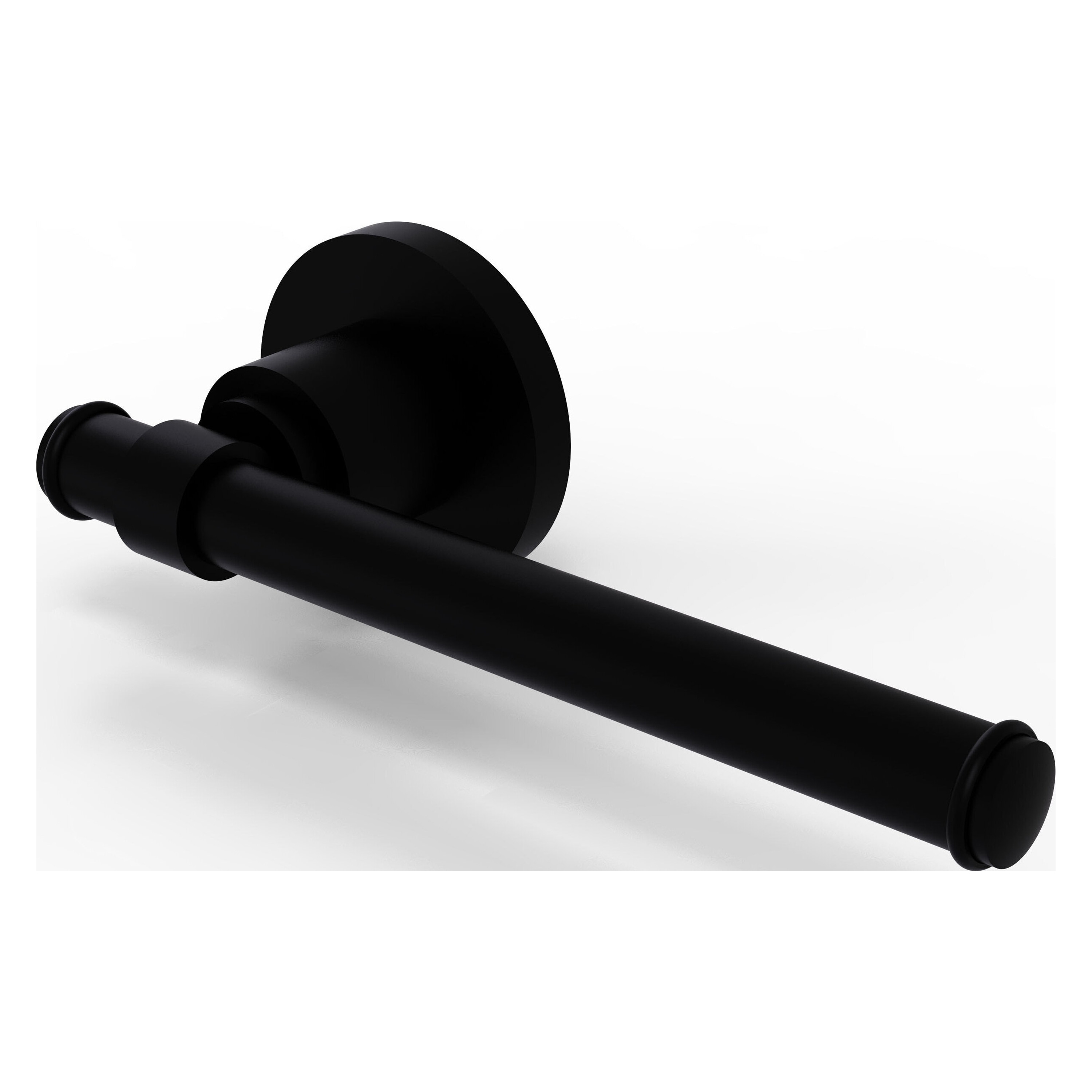 Allied Brass WS-24E-BKM Washington Square Matte Black Wall mount Single post Toilet Paper Holder 1 -Rolls with Storage