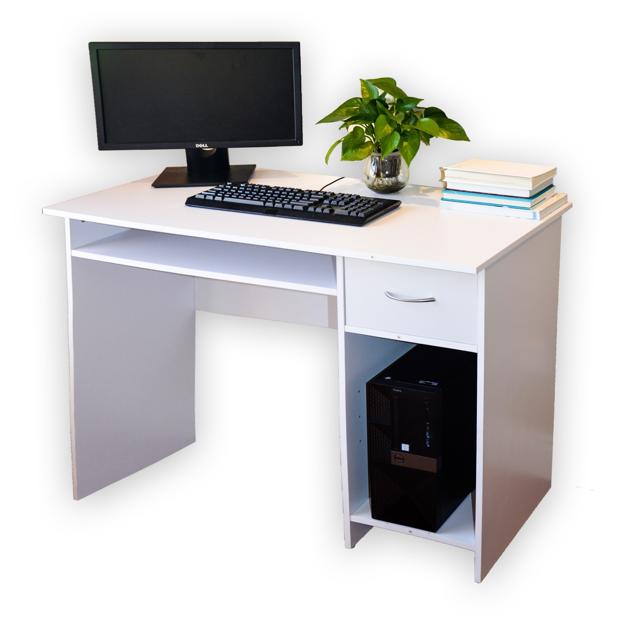 GZMR Computer Desk 57.56-in White Modern/Contemporary Computer