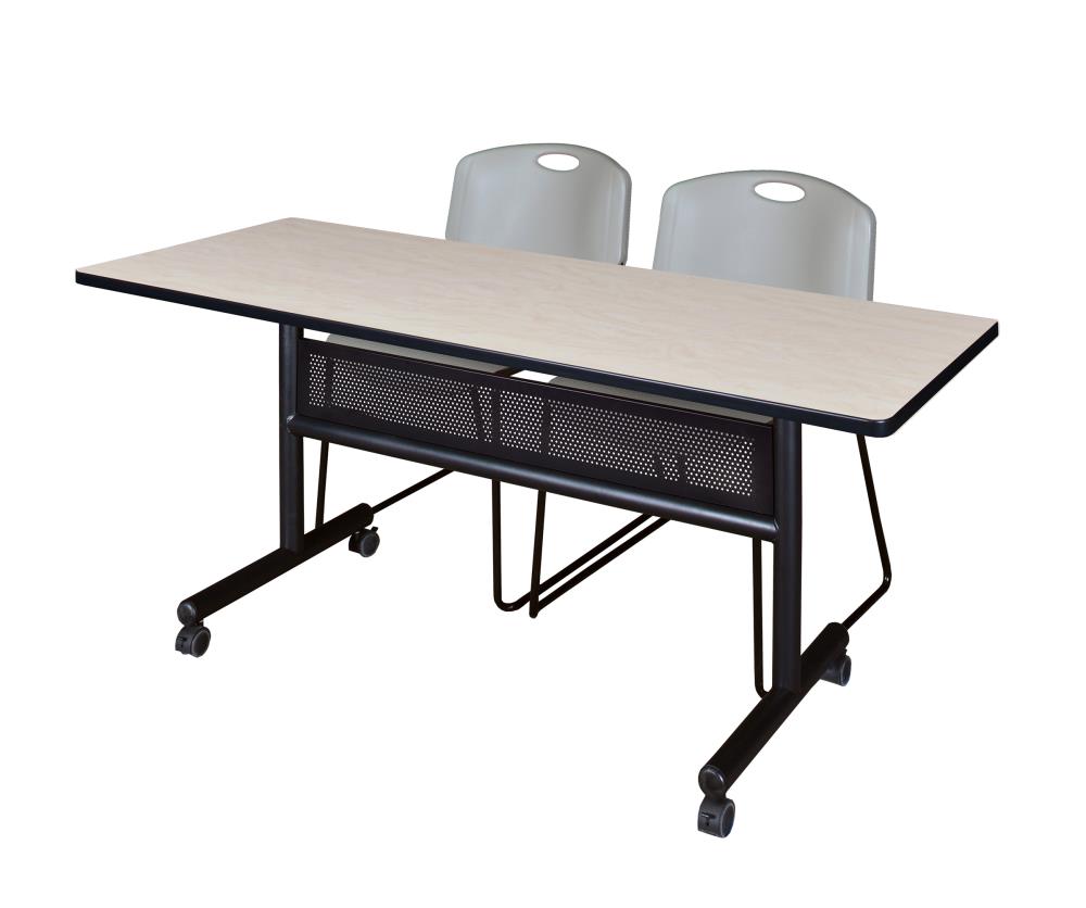 Regency MKFTM6024PL44GY Training Off-white 4-Person Training Table (60-in W x 29-in H)