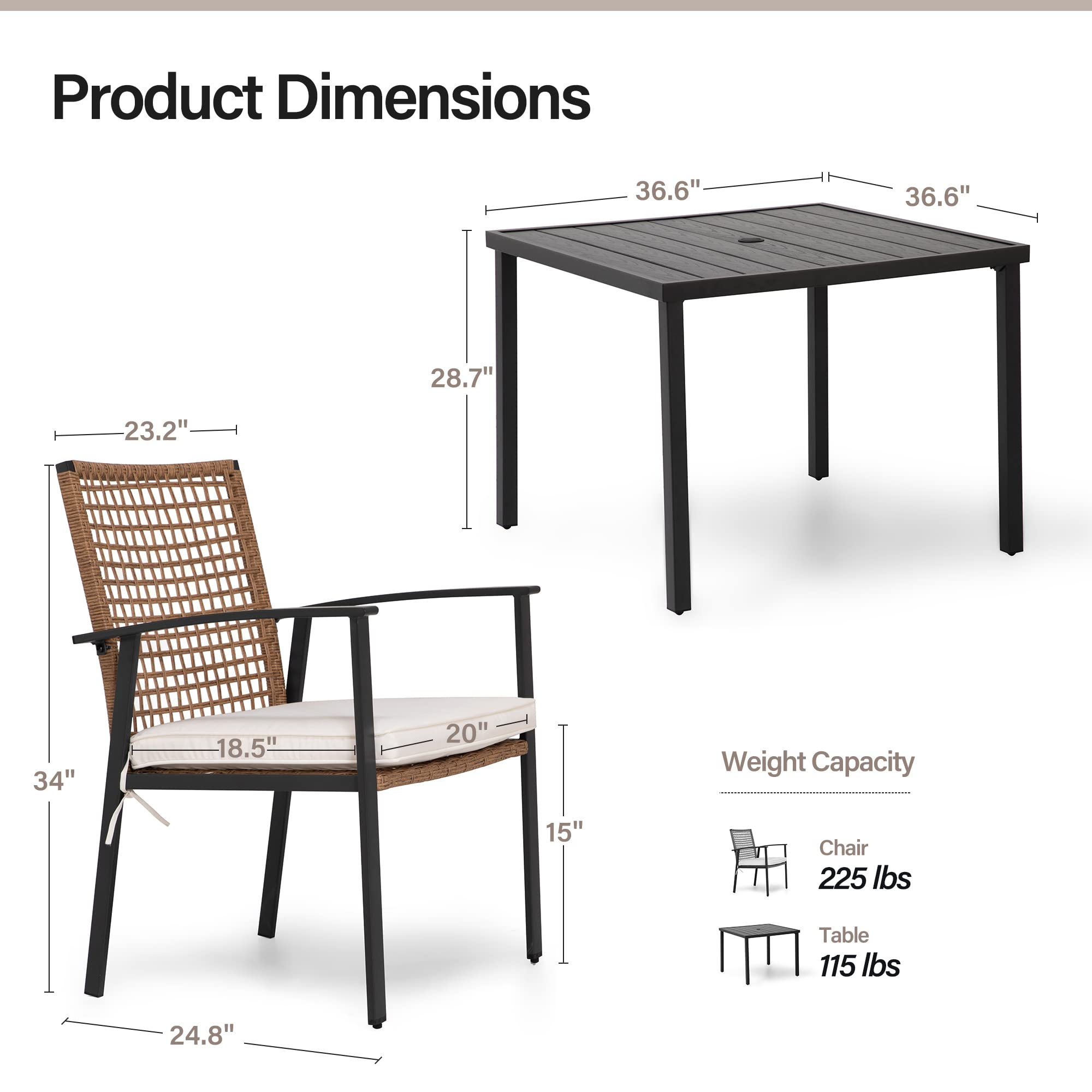 Yardgrace BSYQ00002183-LS Patio-Dining-Sets - View #4