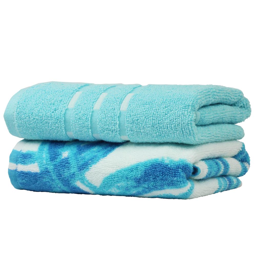 Fibertone 6-Piece Bath Towel Set, Bleach Safe, Solid Porcelain Blue 