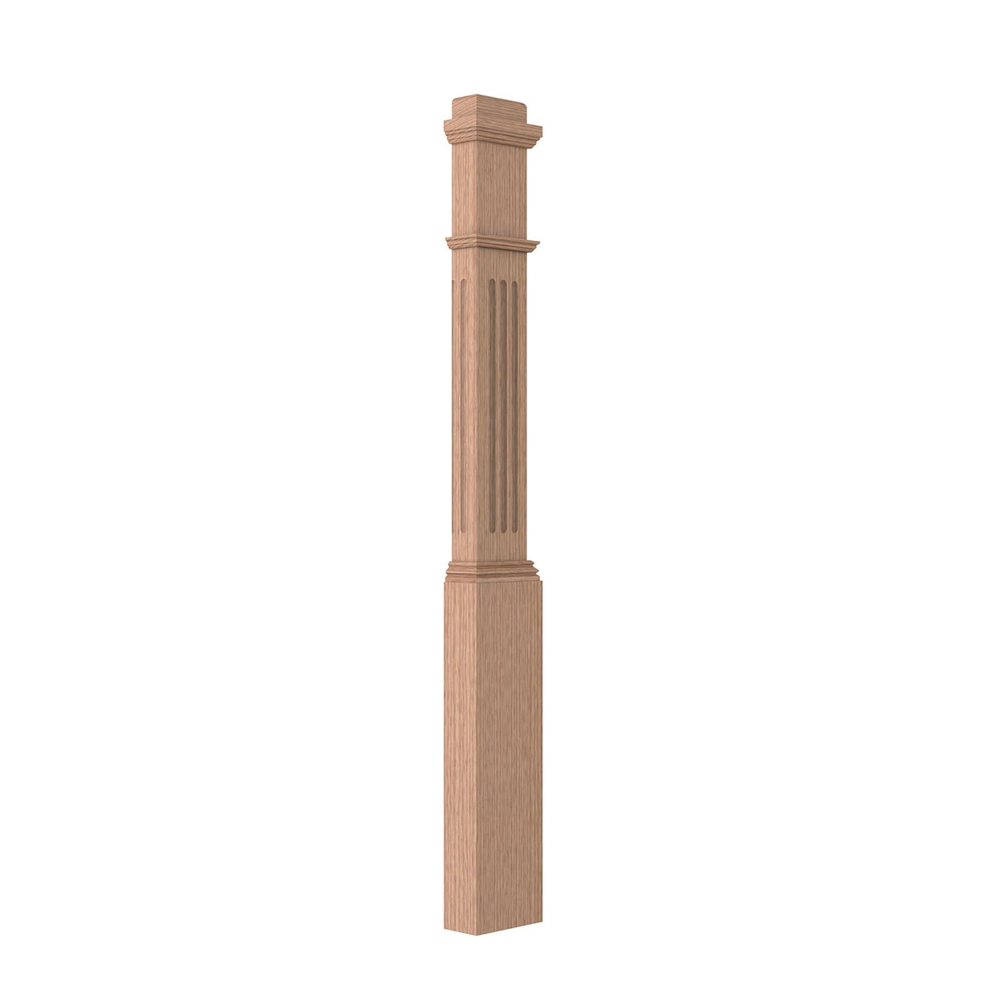 L.J. Smith Stair Systems LJF-4091 1-2-O 6.25-in x 55-in Unfinished Red oak Stair Newel Post