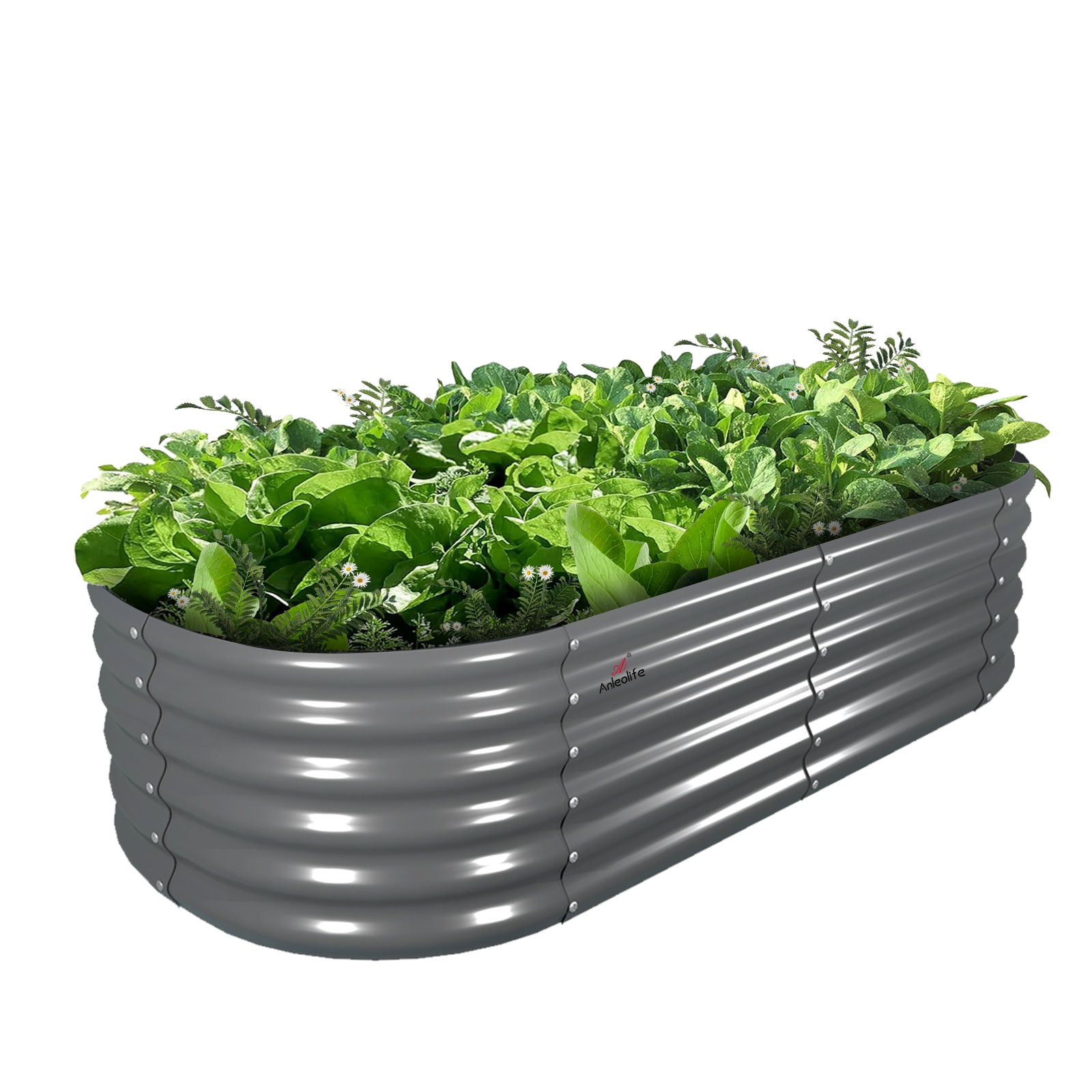 Zeus & Ruta 840GARBED-12 2.6-cu ft 24-in W x 72-in L x 18-in H Gray Galvanized Metal Raised Garden Bed