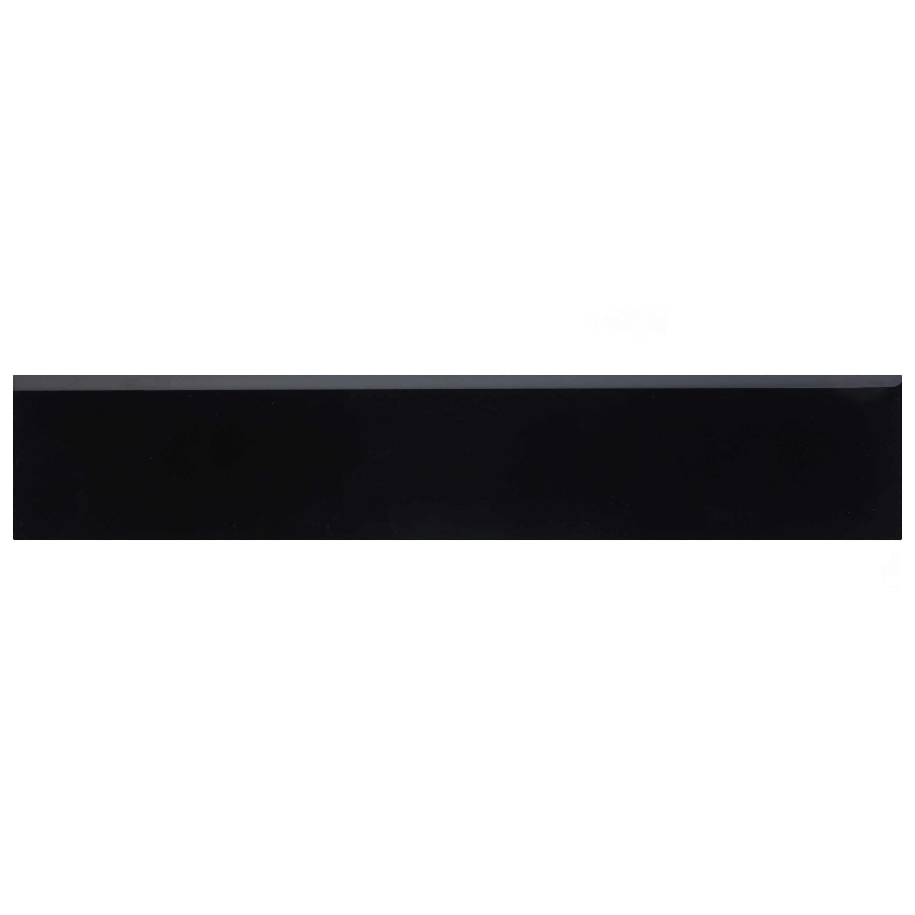 Affinity Tile Battiscopa Glossy Black Glossy Ceramic Bullnose Tile 6 -Pack