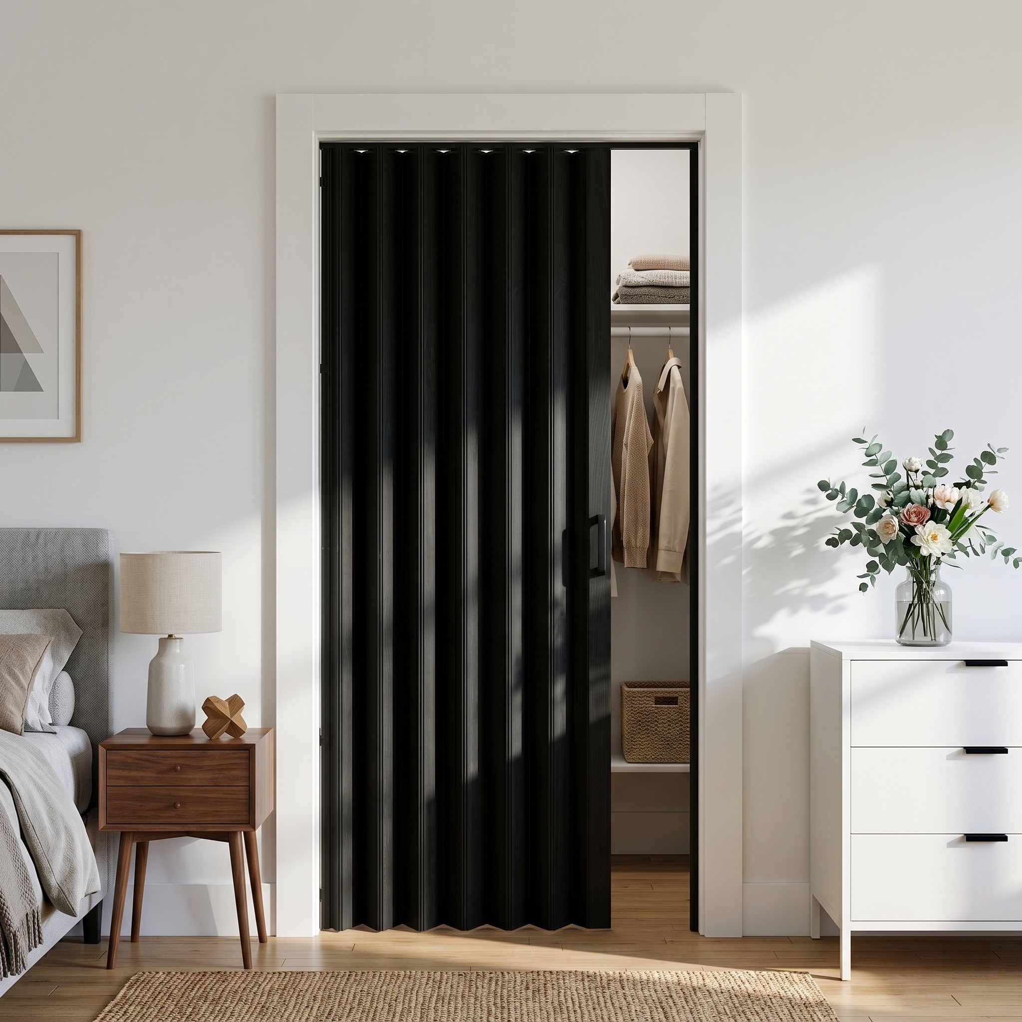SMARTSTANDARD SSADPVC-DW-36-BLACK Accordion-Doors - View #2