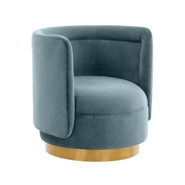 TOV Furniture Remy Modern Bluestone Velvet Swivel Accent Chair at Lowes.com