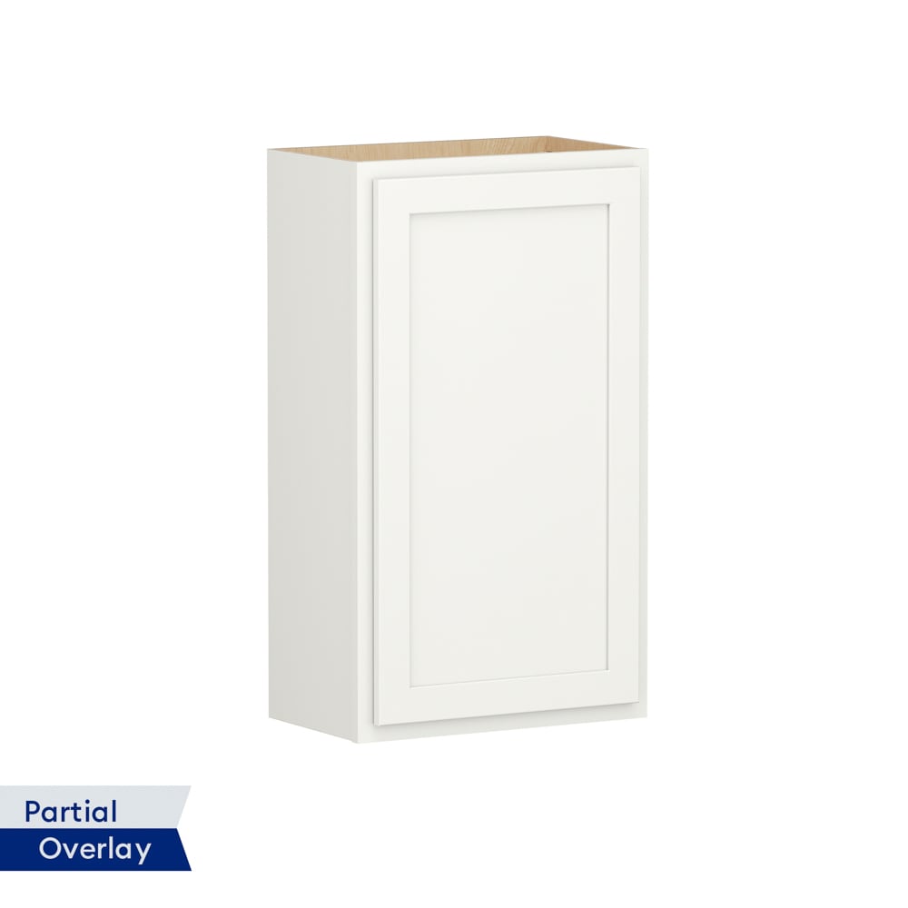 Shenandoah PRO Express SPE 92MPS-215 Breckenridge 21-in W x 36-in H x 12-in D Linen Partial Overlay Wall Fully assembled Plywood Cabinet (Recessed Panel Shaker)