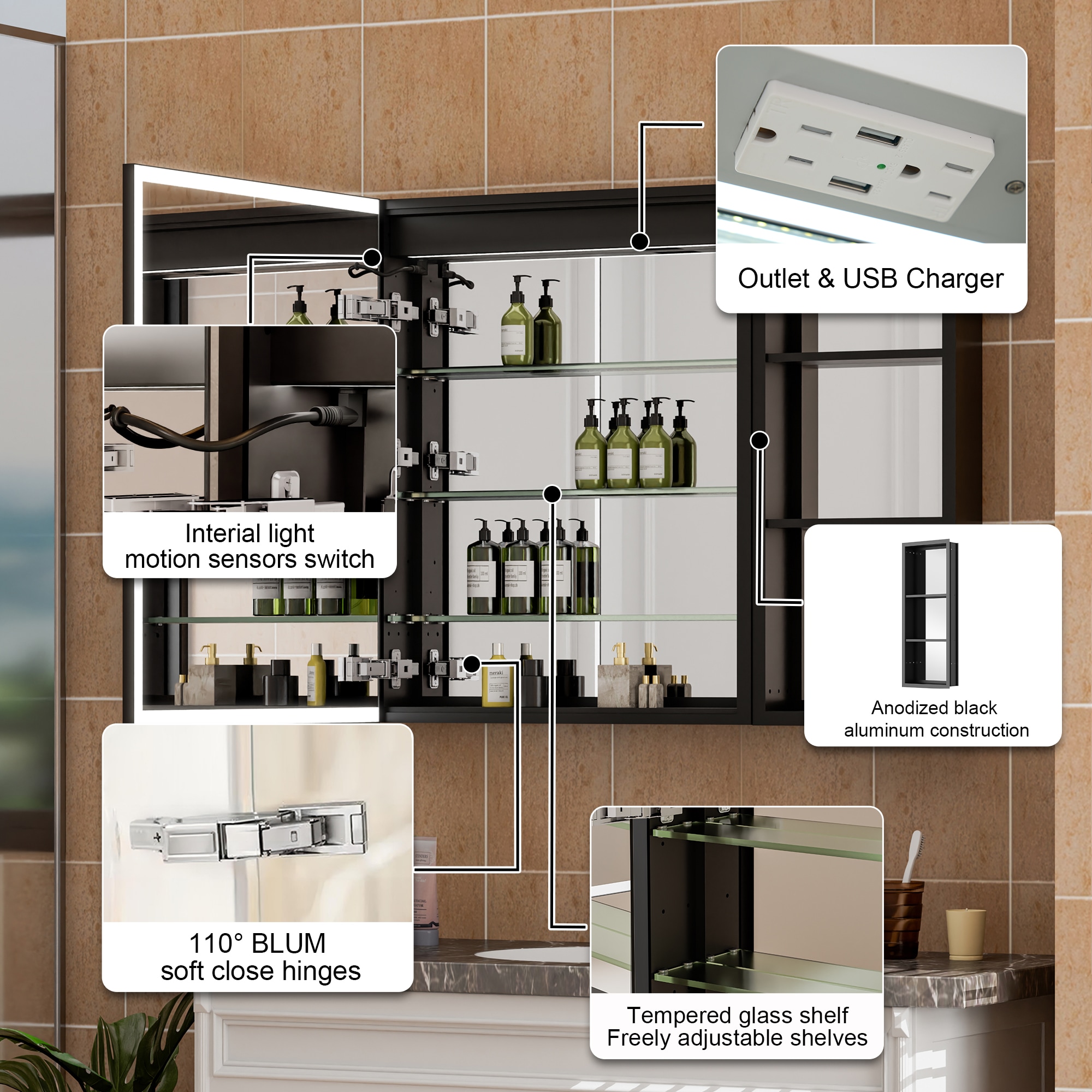 WELLFOR MC-W12MCL2430L-MC Bathroom-Medicine-Cabinets - View #7