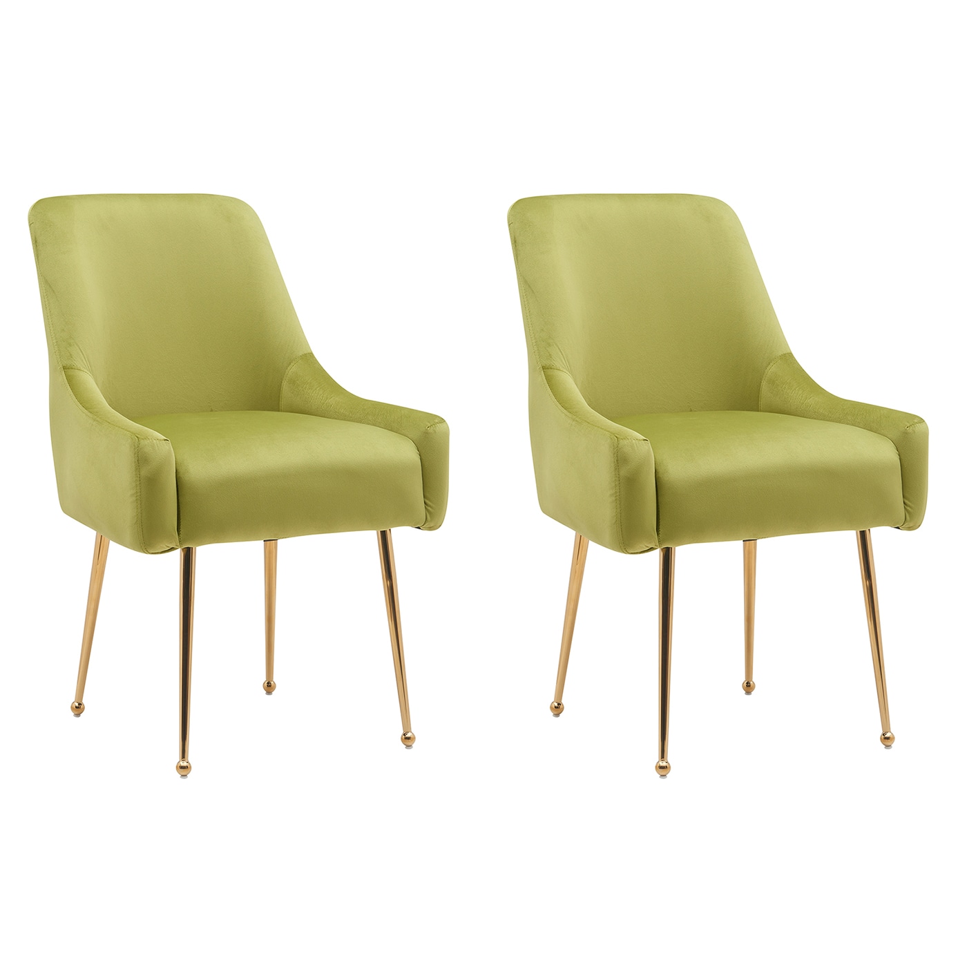 BWE A-9CHAIR-07-GRE Set of 2 Contemporary/Modern Velvet Dining Side Chair (Metal Frame)