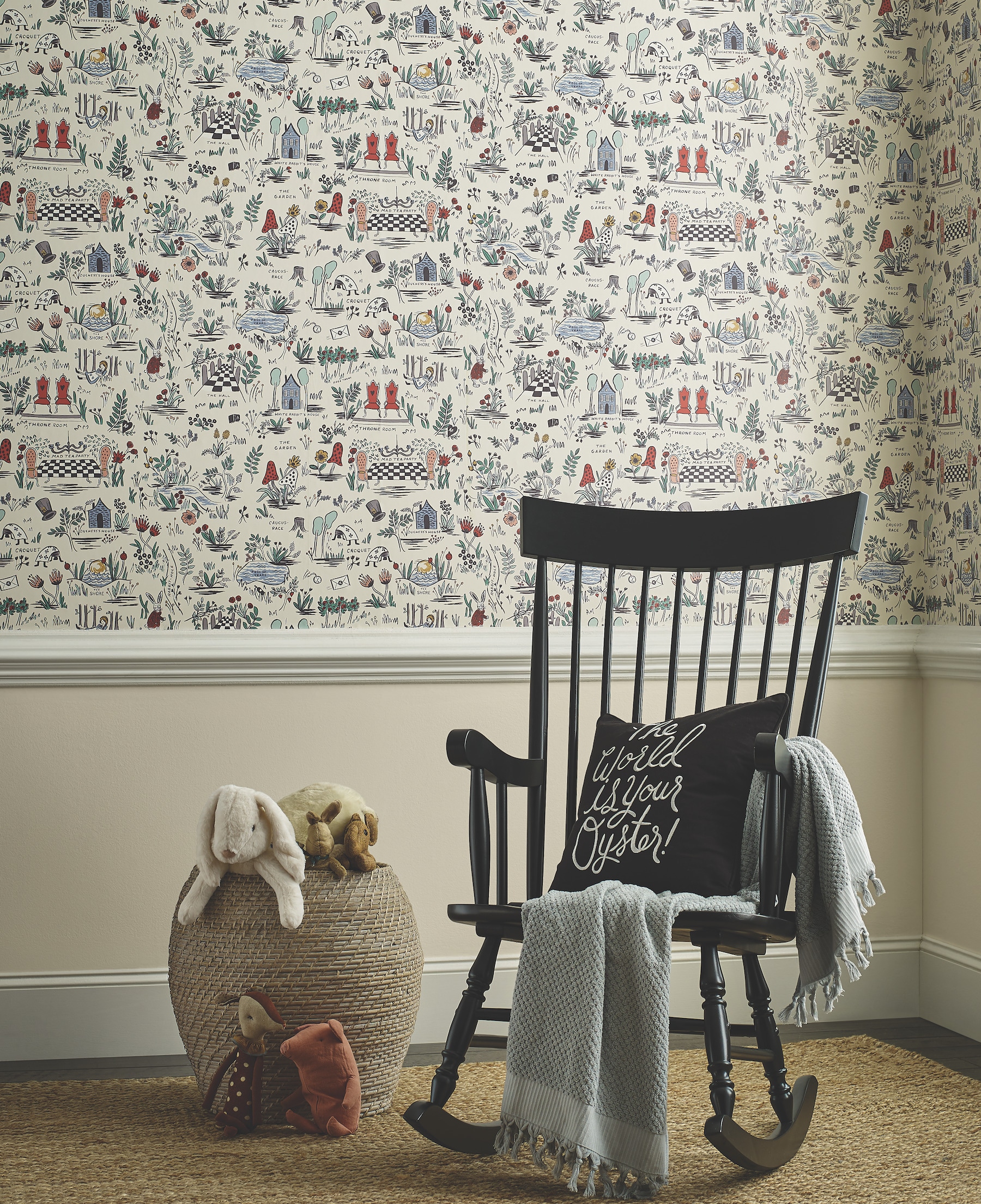 Wonderland Whimsical Illustrations Peel and Stick Wallpaper