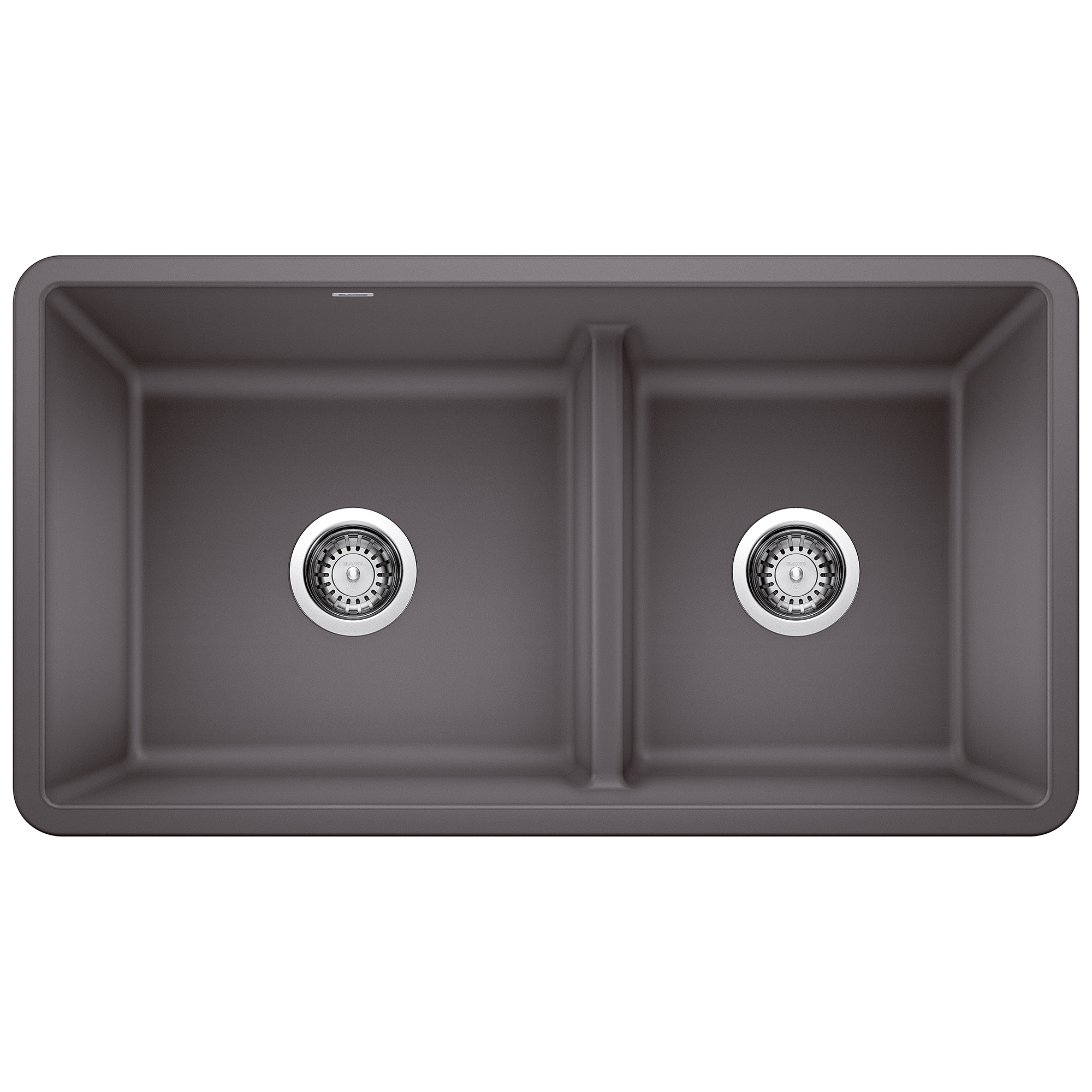 BLANCO 442521 Precis Silgranit Undermount 33-in x 18-in Granite Double offset bowl Kitchen Sink