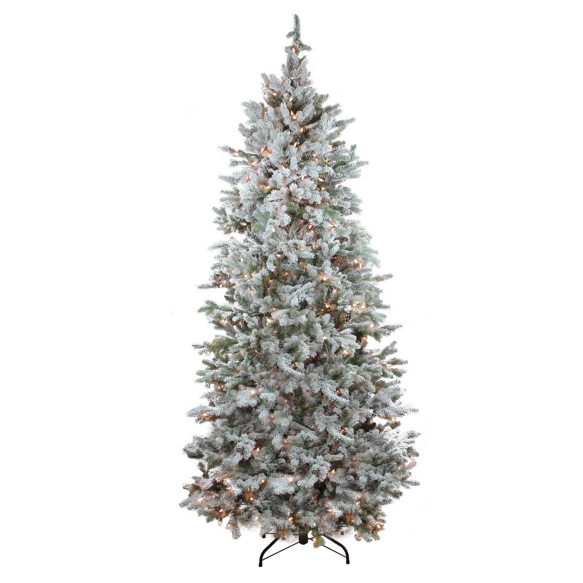 7.5-ft Colorado Spruce Pre-lit Slim Flocked Artificial Christmas Tree with Incandescent Lights | - Northlight 31752276