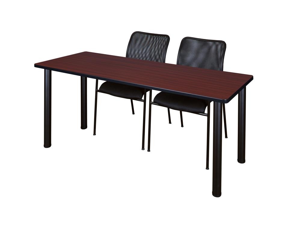 Regency MT7224MHBPBK75BK Training Brown 4-Person Training Table (72-in W x 29-in H)