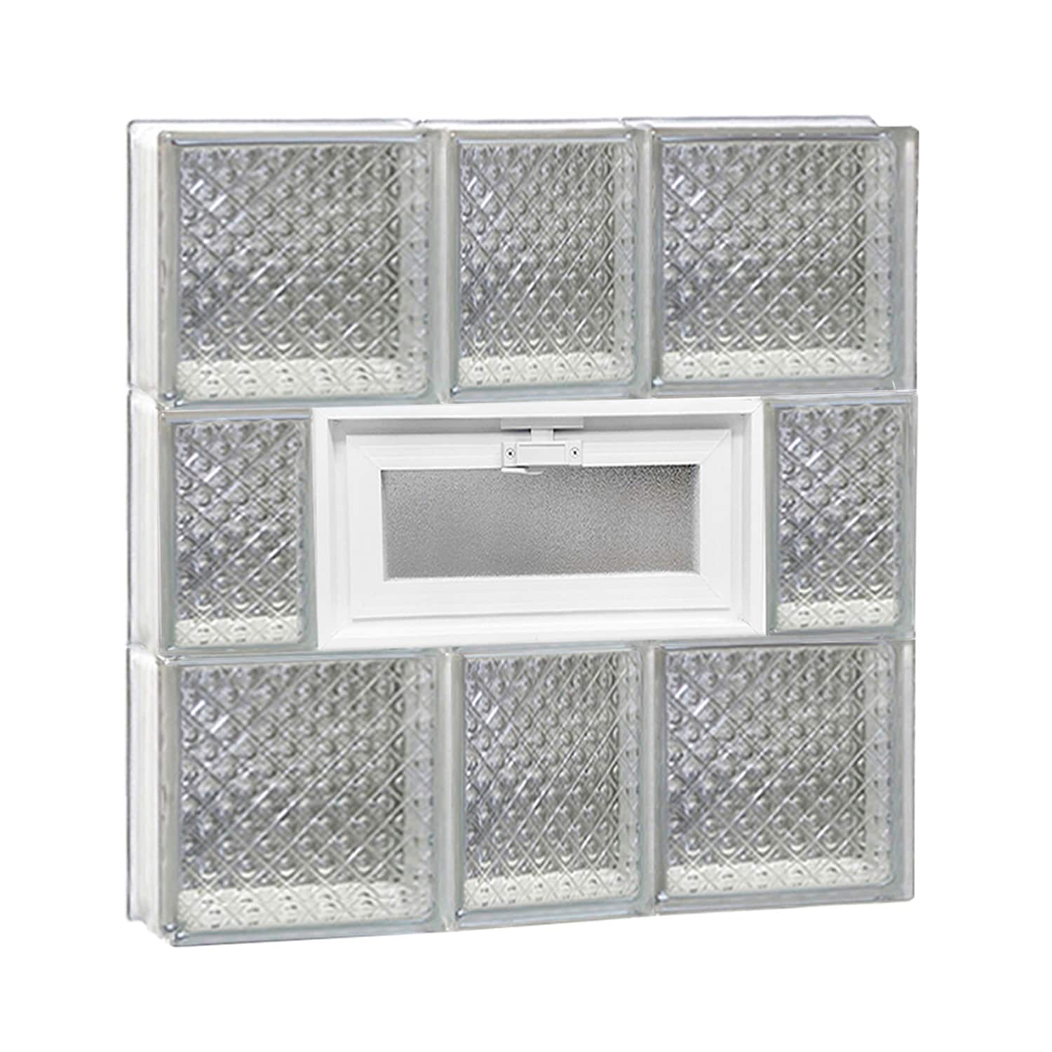 REDI2SET V2224DP Diamond Glass 21-1/4-in x 23-1/4-in Frameless Replacement Vented Glass Block Window