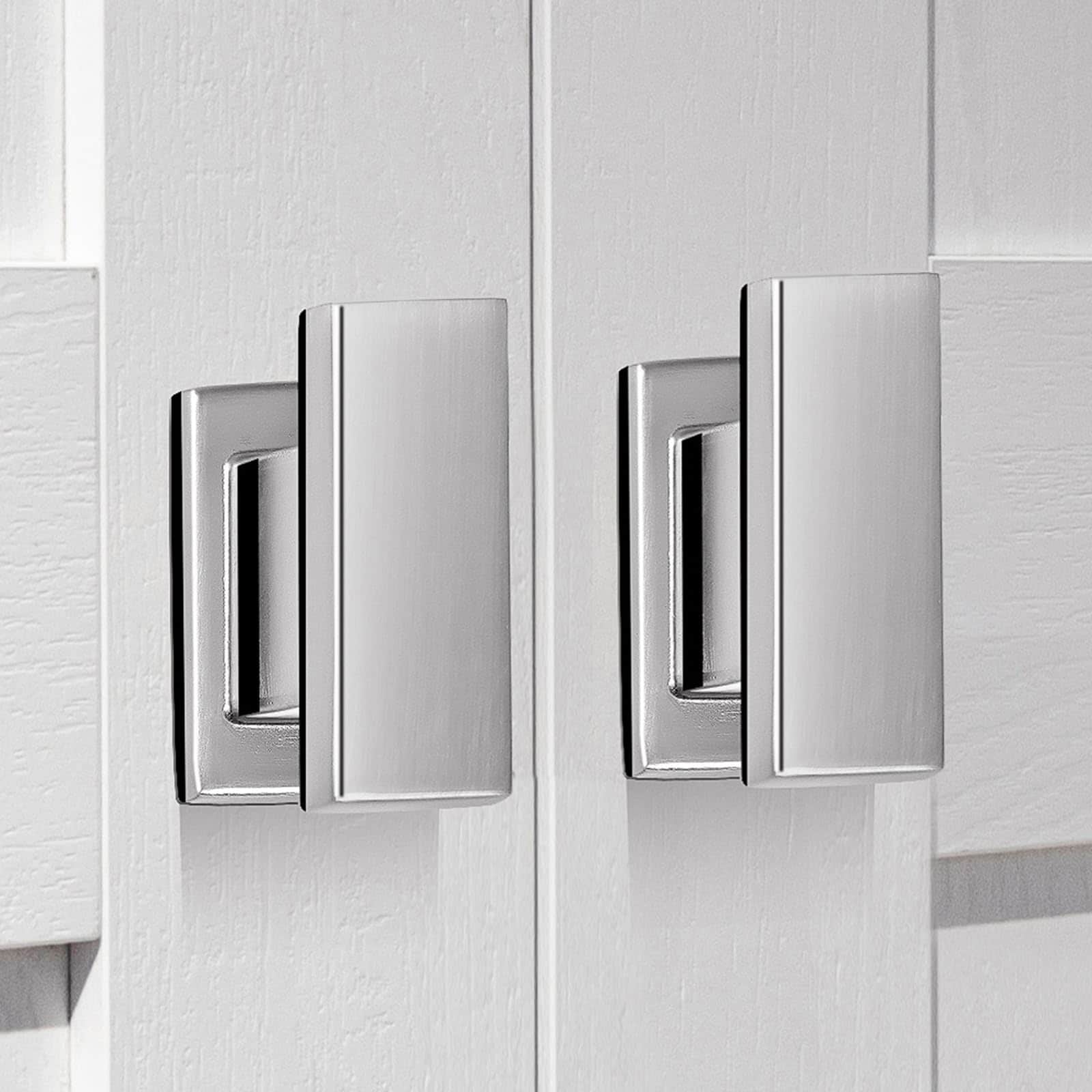 Lovav Brushed Satin Nickel 1.5 Inch Knob 20 Pack Solid Zinc Alloy Square Cabinet Pulls Hardware For Kitchen Cupboard Drawer Closet Bathroom Dresser