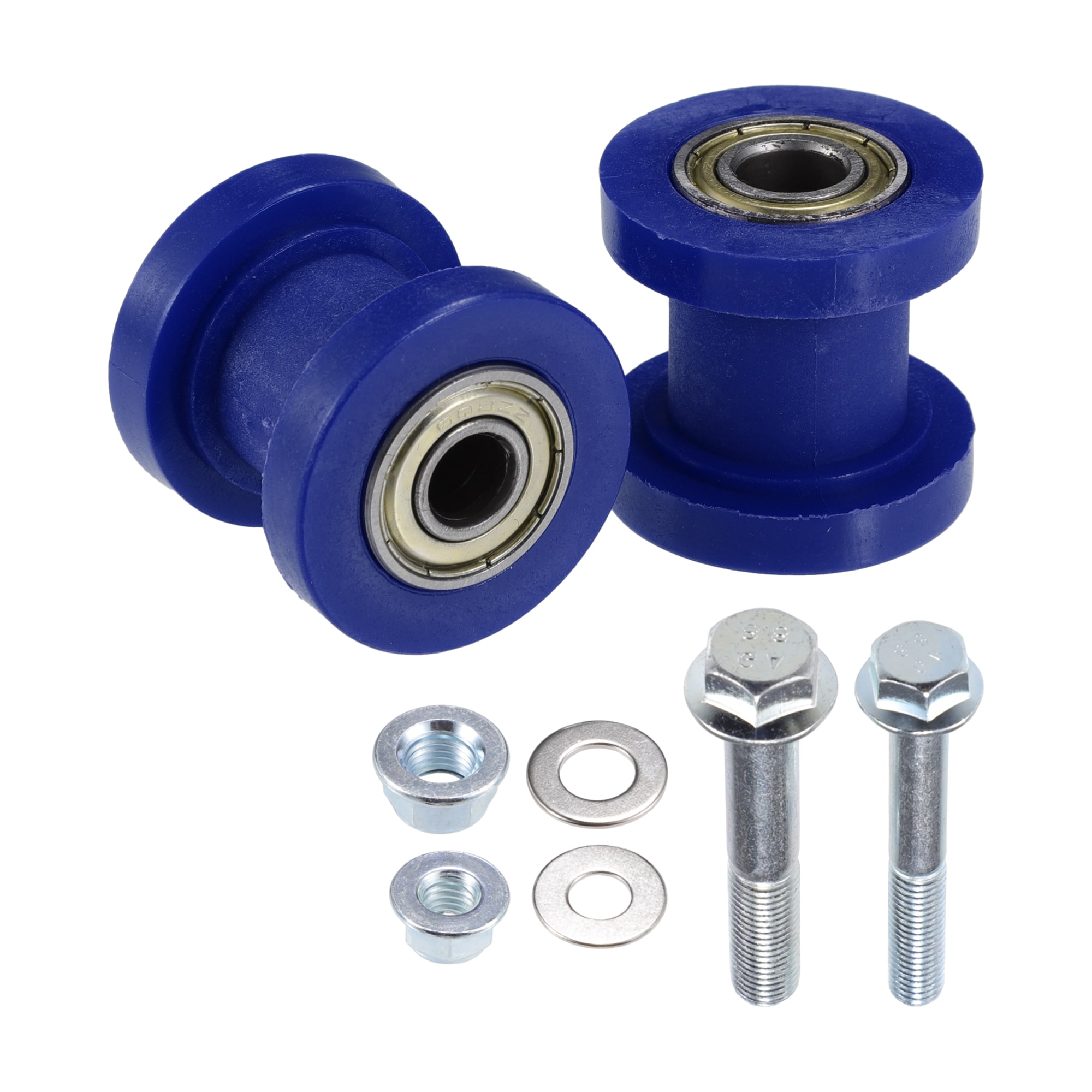 Unique Bargains Chain Roller Pulley Tensioner with Bolt Nut Gasket / Wheel Guide Tensioner for Motorcycle Mini Bike ATV 125cc 140cc 160cc XR125 Dirt Bike / Durable Plastic 8mm 10mm / 2 Set Blue