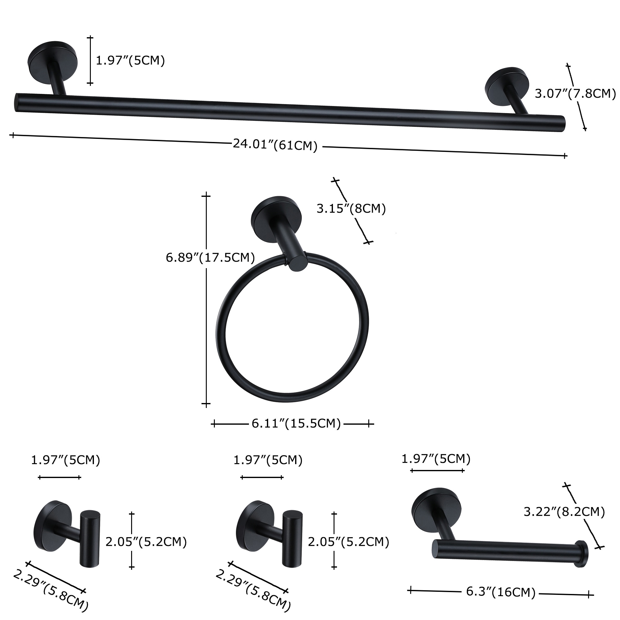 FAYMART LIGHTING FLB24989-TB-BK Decorative-Bath-Hardware-Kits - View #2