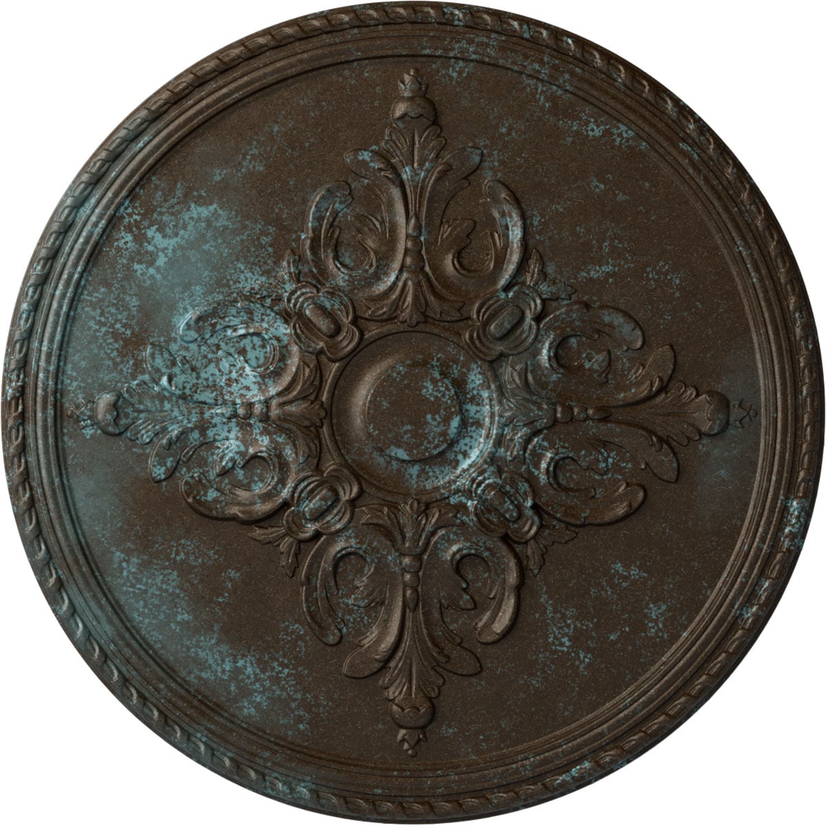 Ekena Millwork CM40MIBBS Milton 40.625-in W x 40.625-in L Painted Bronze Blue Patina Polyurethane Whole Ceiling Medallion